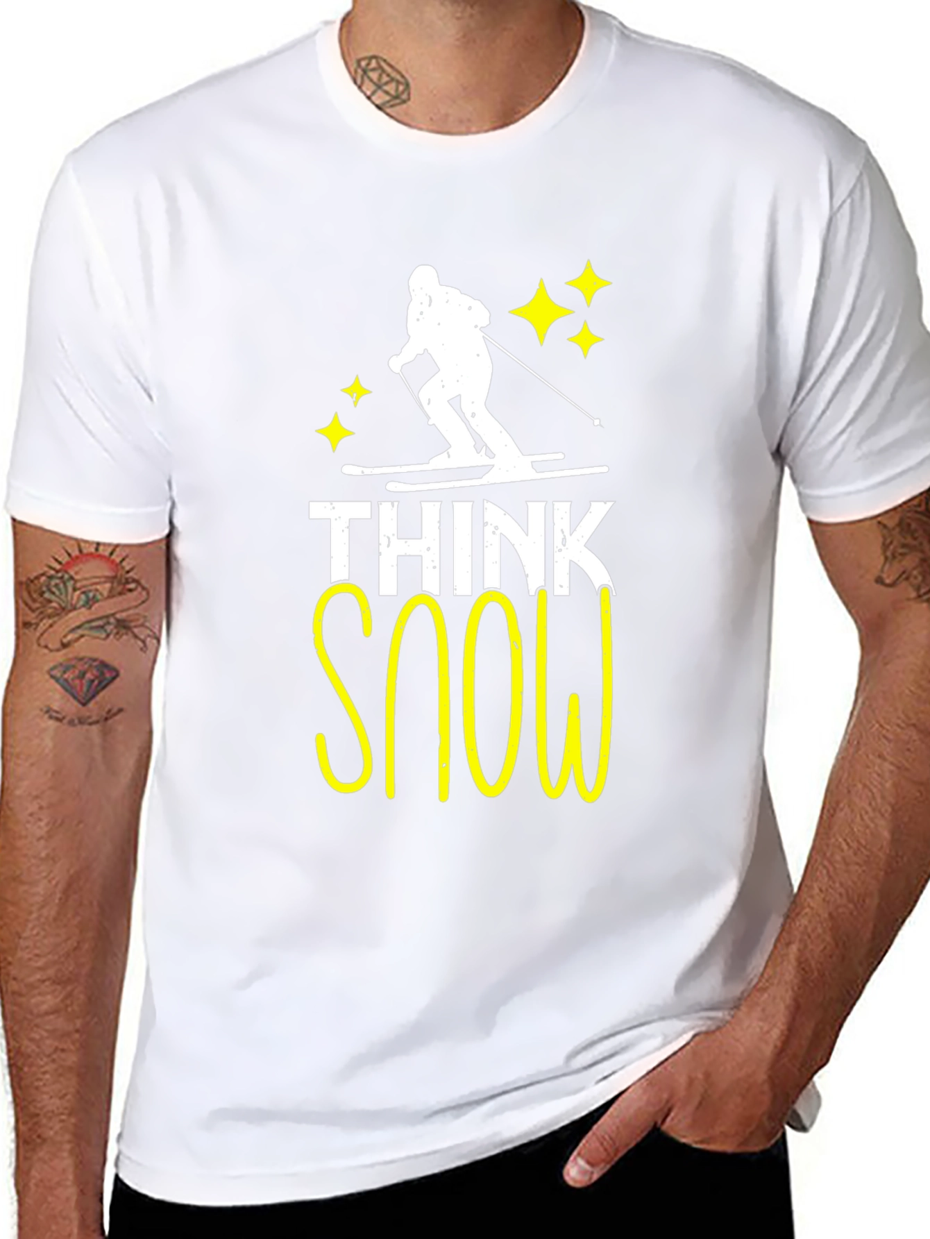 Think Snow Skiing T-Shirt - Black