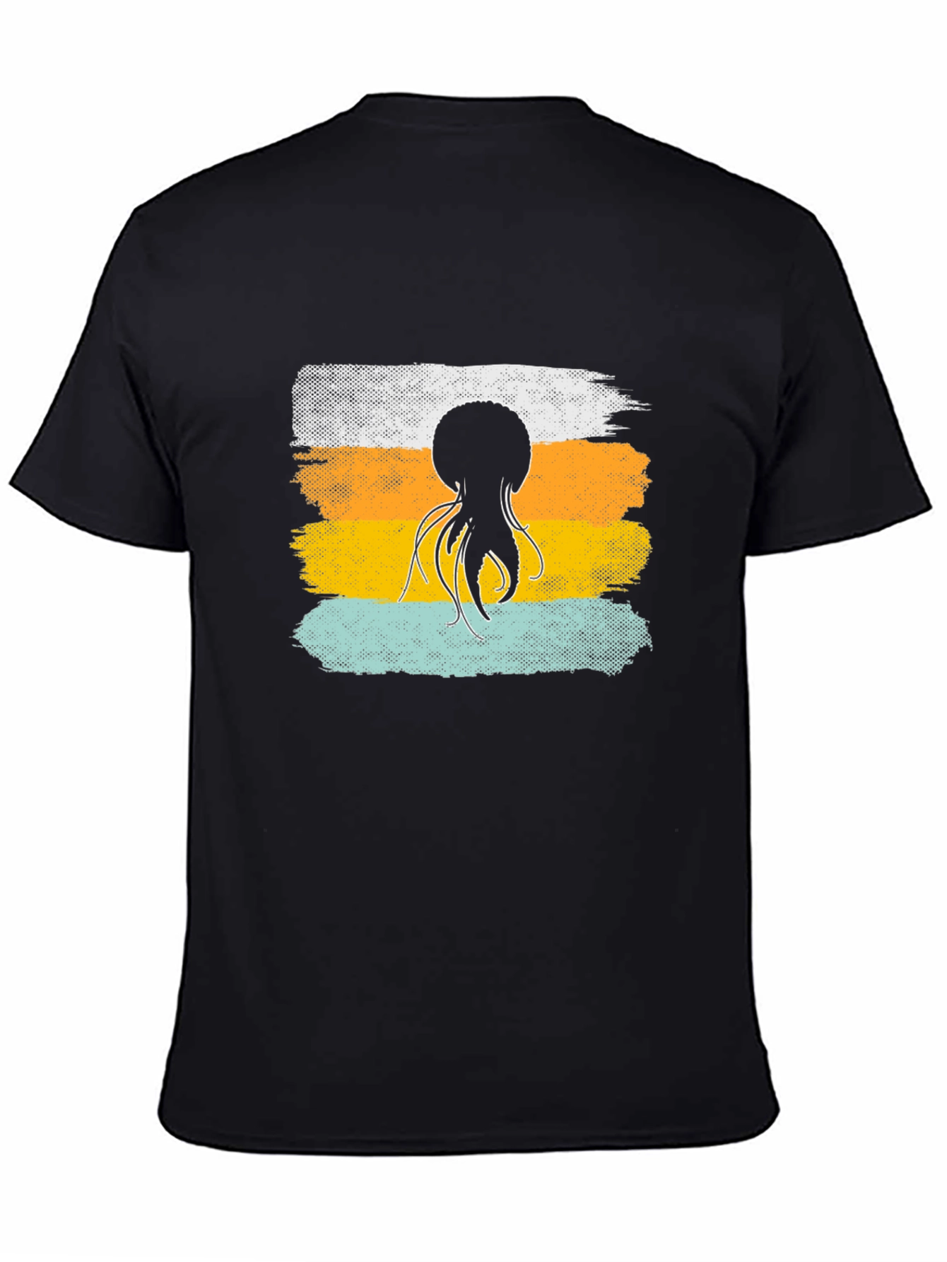 Octopus Retro Stripe T-Shirt Soft Cotton Graphic Tee