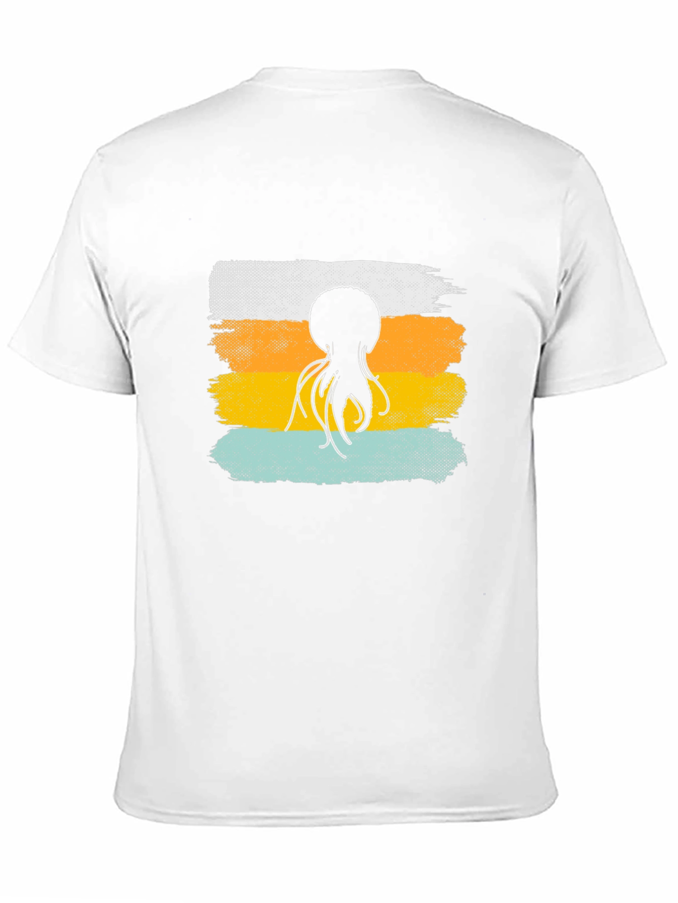 Octopus Retro Stripe T-Shirt Soft Cotton Graphic Tee