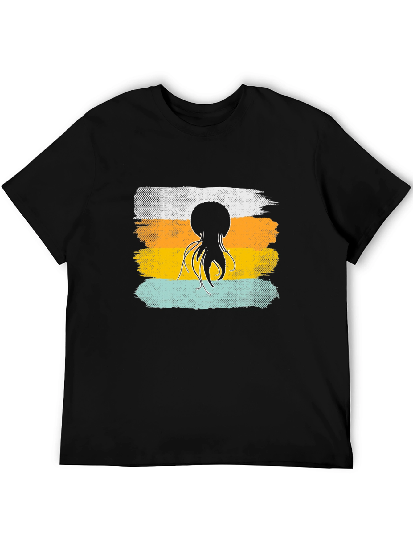 Octopus Retro Stripe T-Shirt Soft Cotton Graphic Tee