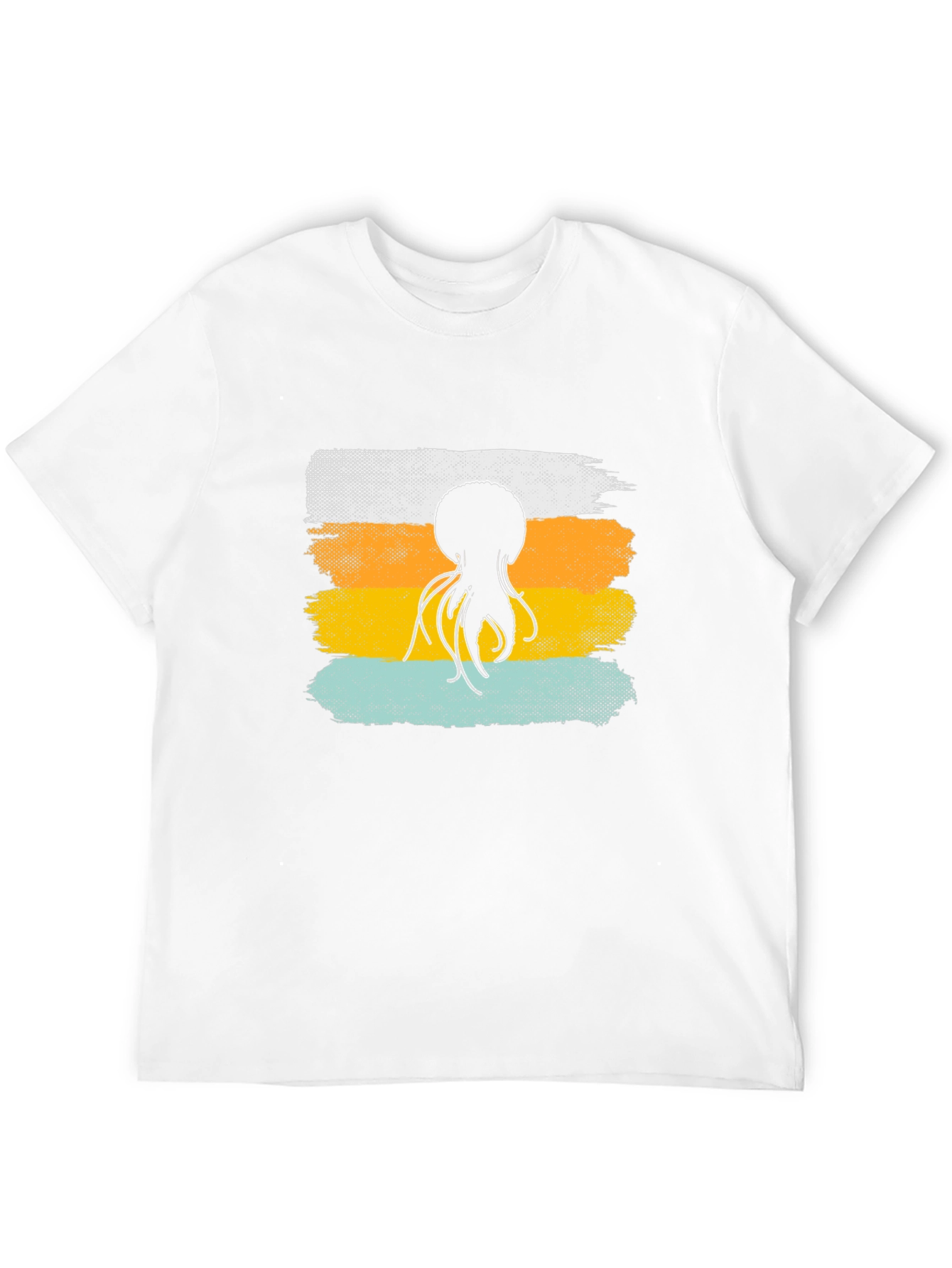 Octopus Retro Stripe T-Shirt Soft Cotton Graphic Tee