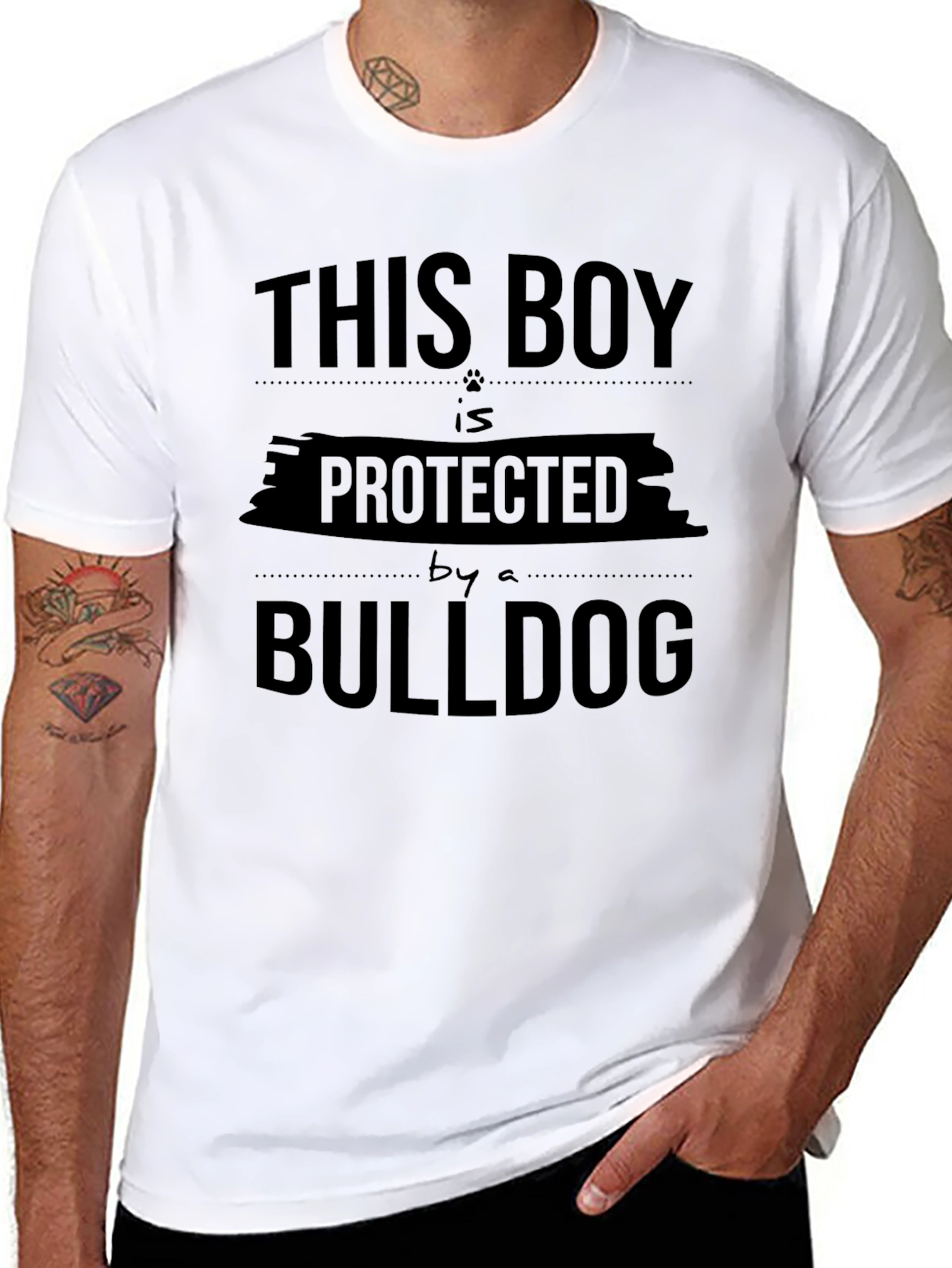 This Boy is Protected by a Bulldog T-Shirt