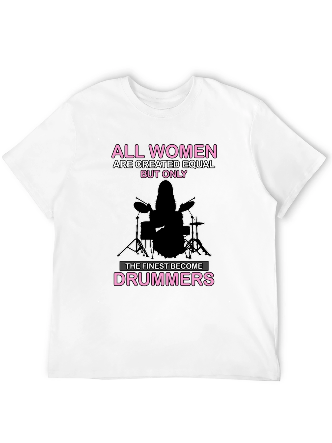 Women Drummers T-Shirt - Black Cotton Tee