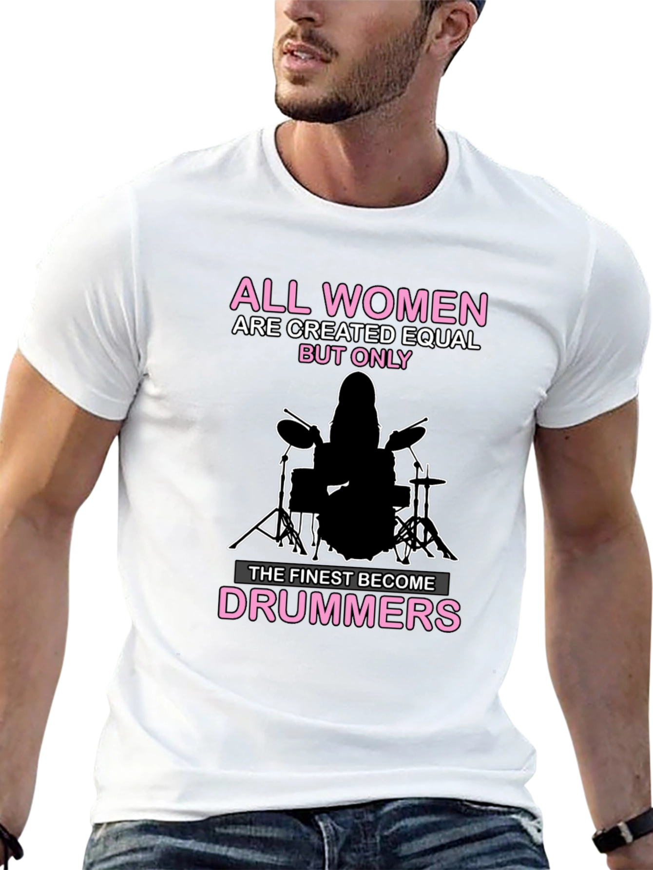 Women Drummers T-Shirt - Black Cotton Tee