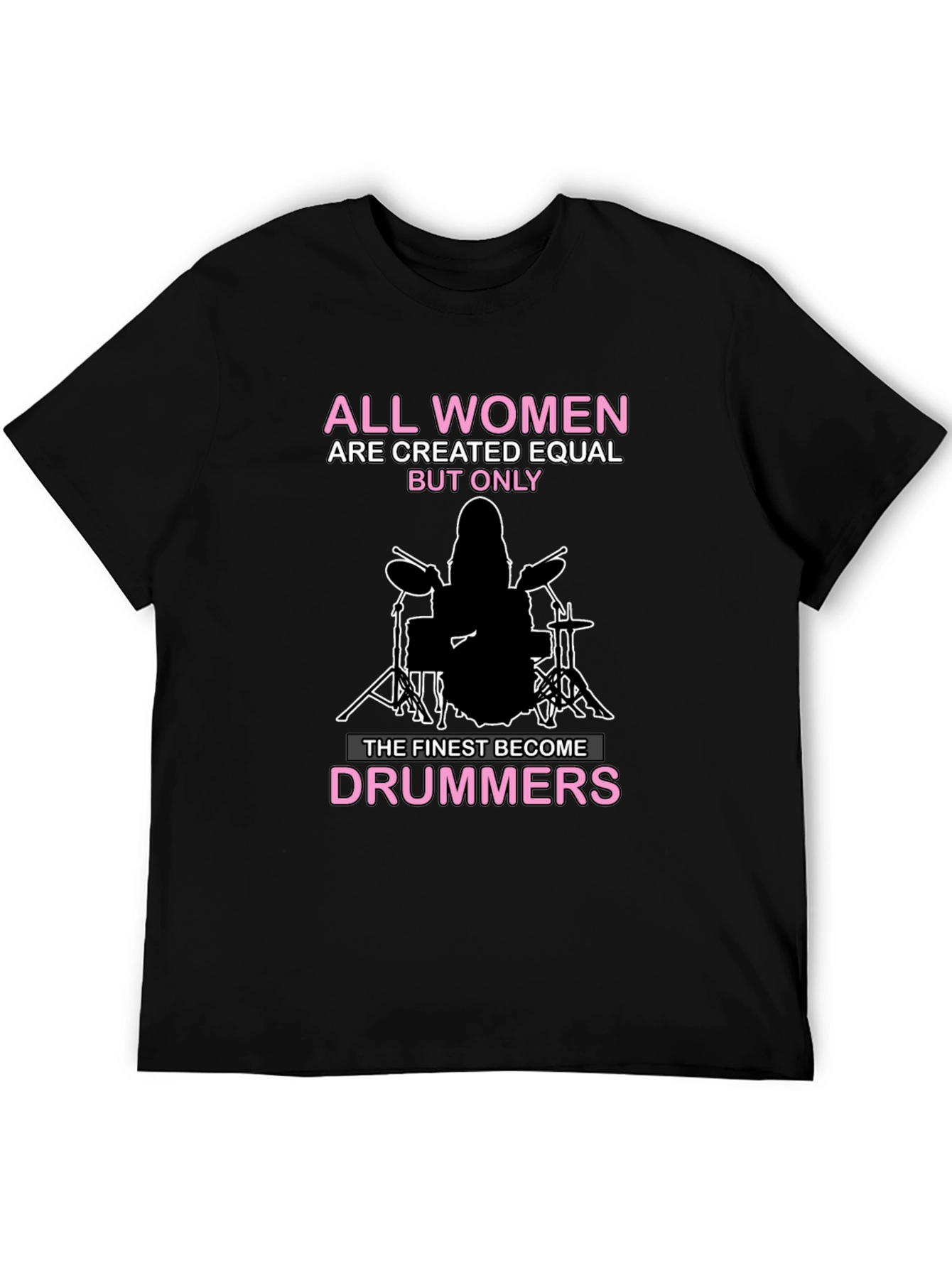 Women Drummers T-Shirt - Black Cotton Tee
