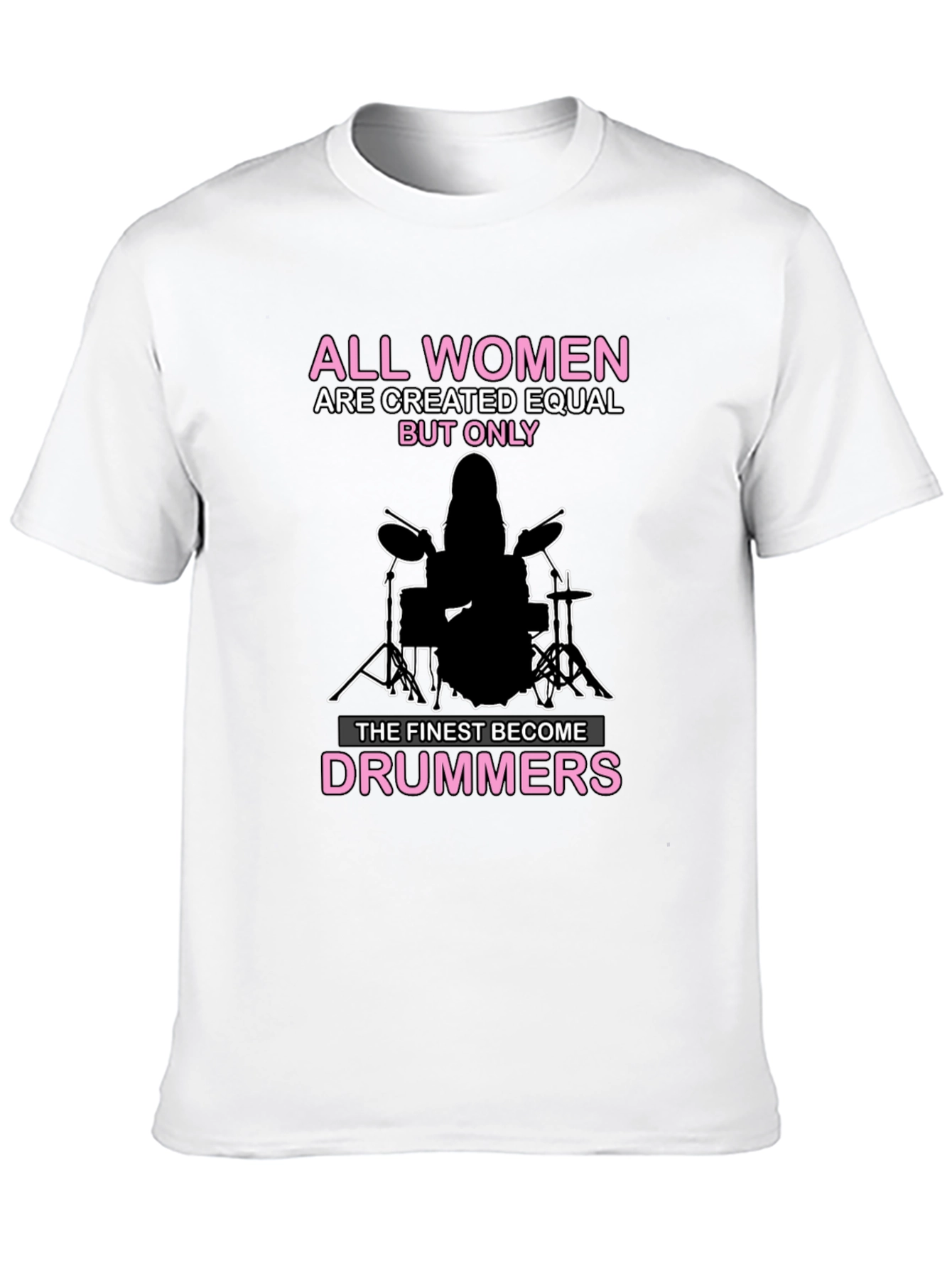 Women Drummers T-Shirt - Black Cotton Tee