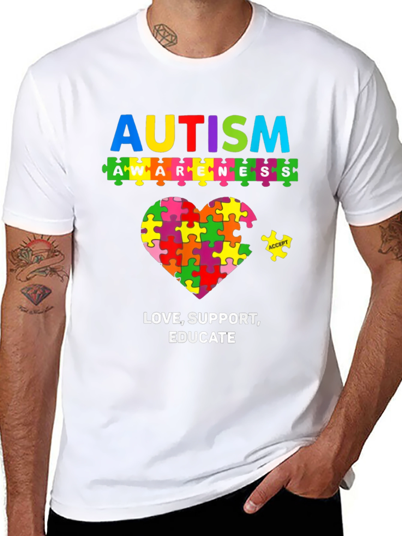 Autism Awareness T-Shirt: Love Support Educate