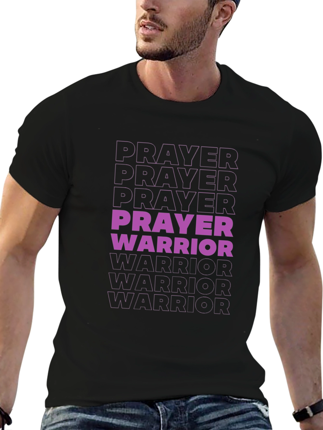Prayer Warrior Graphic T-Shirt - Black
