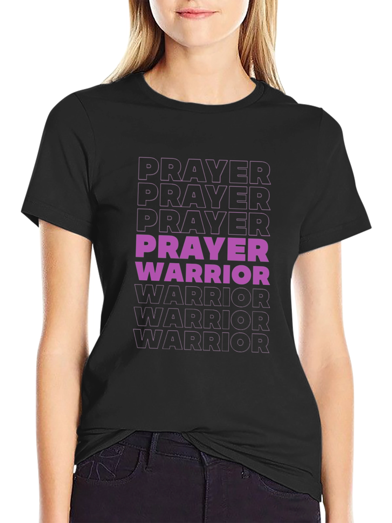 Prayer Warrior Graphic T-Shirt - Black