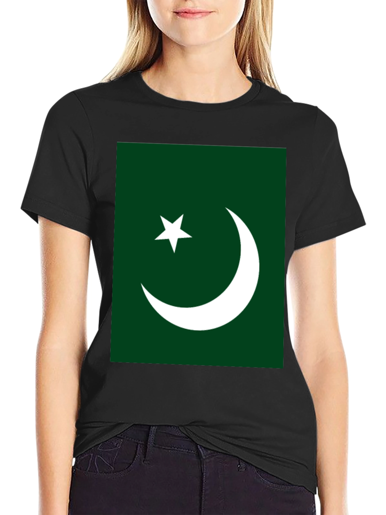 Pakistan Flag Graphic T-Shirt - Green & White Design