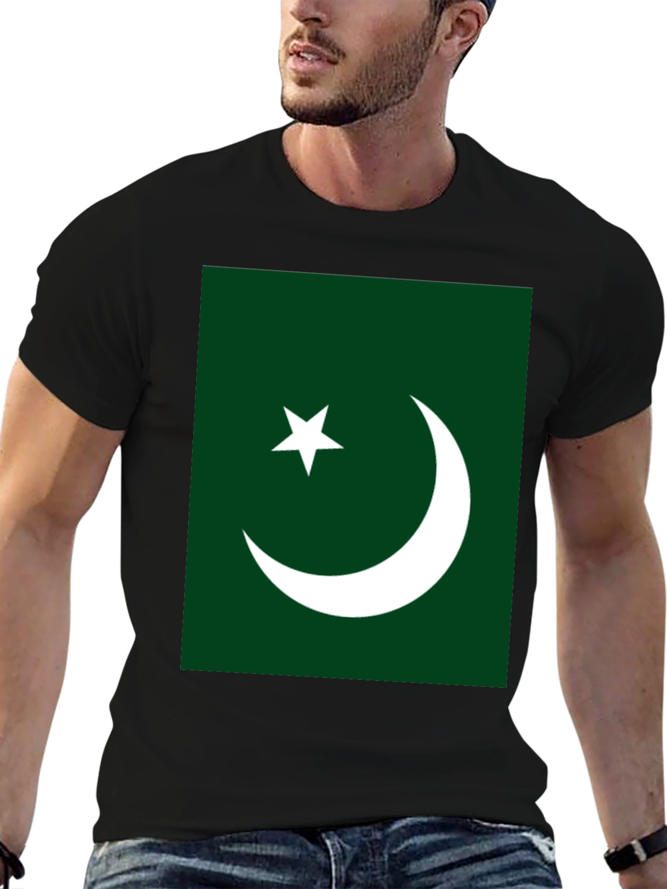 Pakistan Flag Graphic T-Shirt - Green & White Design