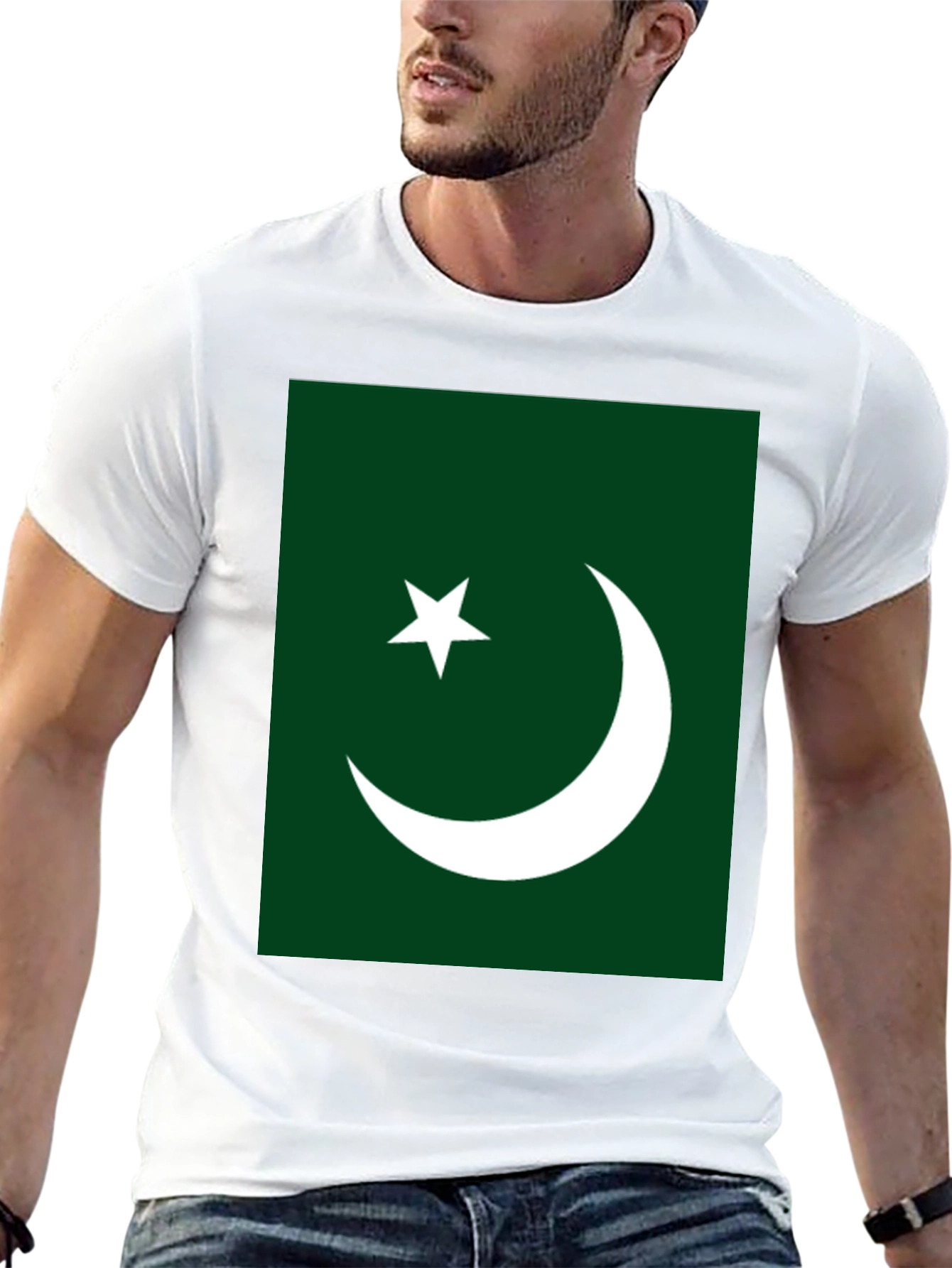 Pakistan Flag Graphic T-Shirt - Green & White Design