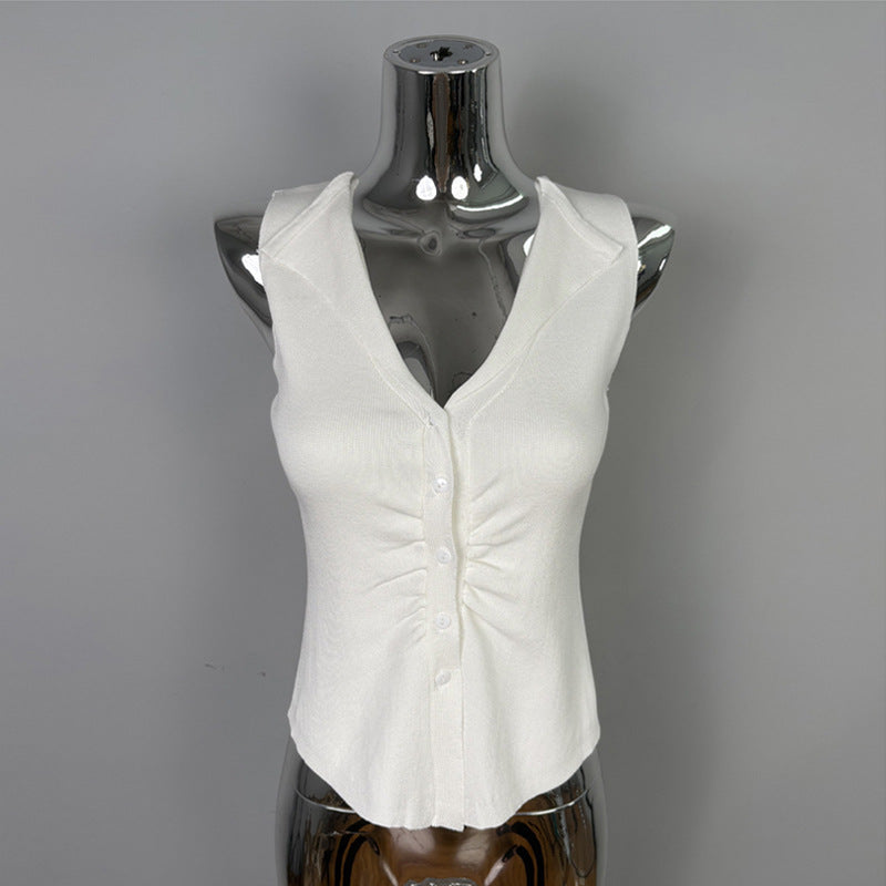 Pleated Sleeveless Top for Women