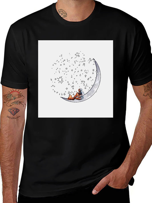 Astronaut Moon Tee - Relaxed Space Explorer T-Shirt