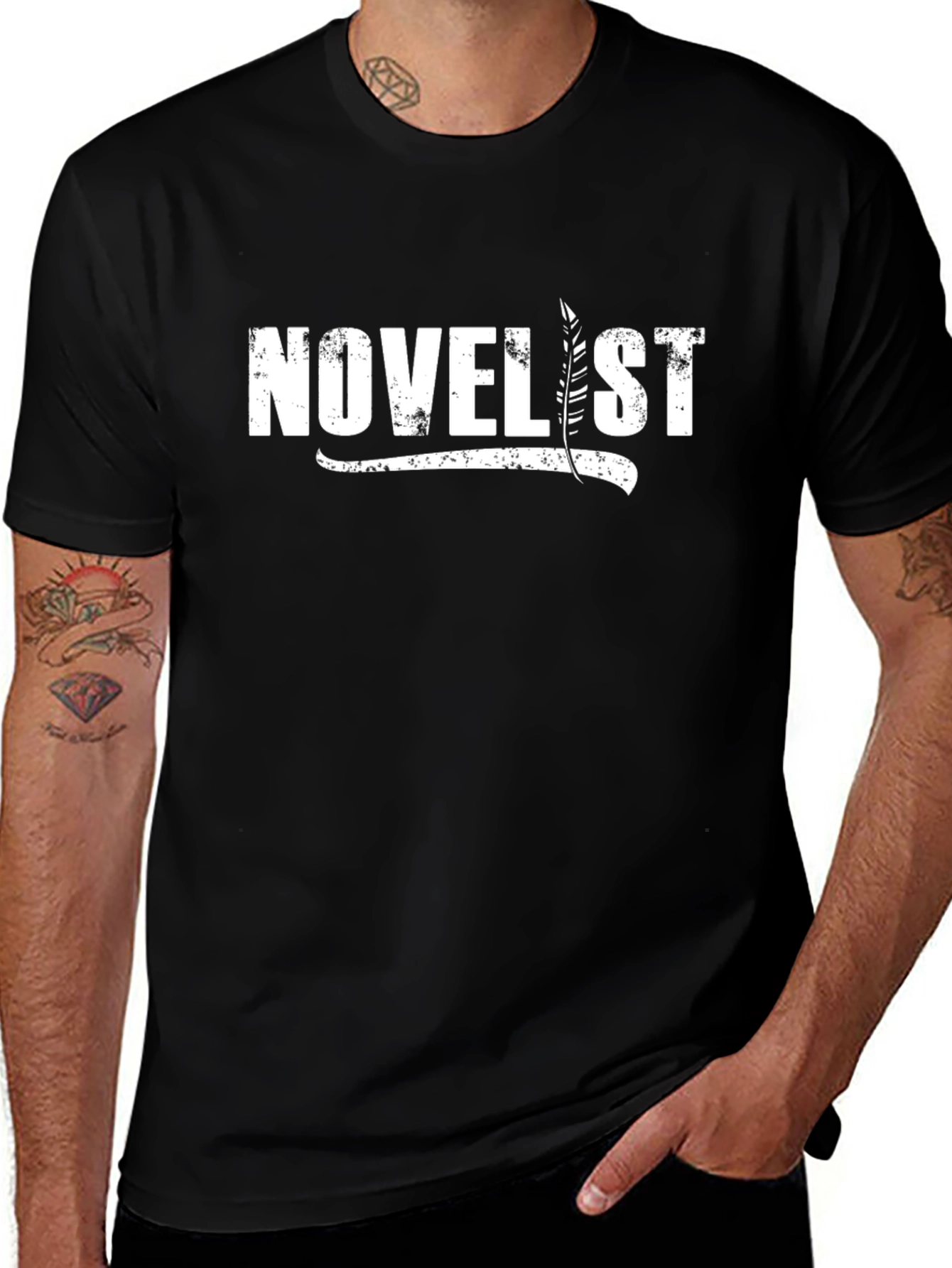 Novel Writer T-Shirt - Black Graphic Tee