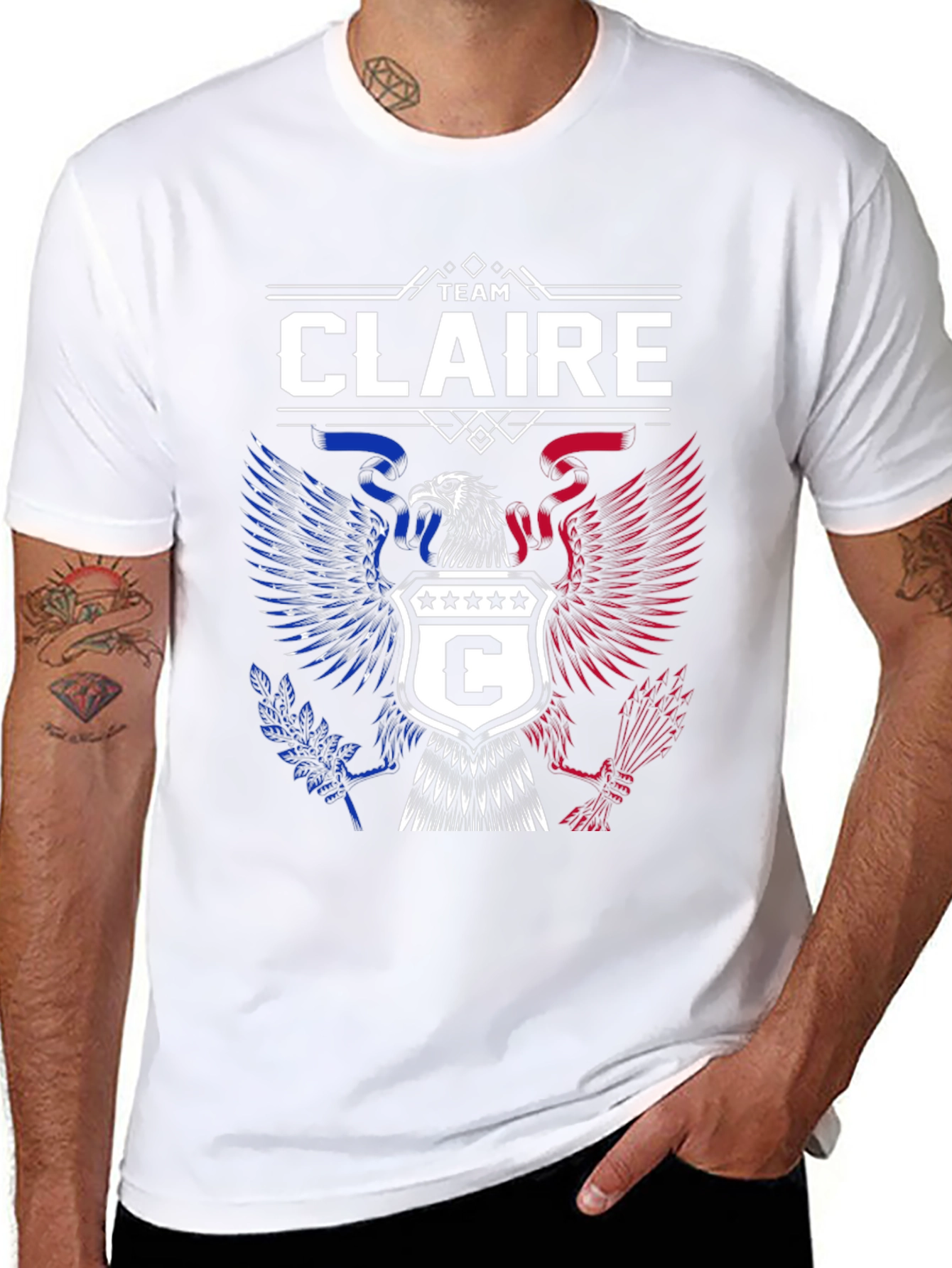 Team Claire Patriotic Eagle Crest T-Shirt