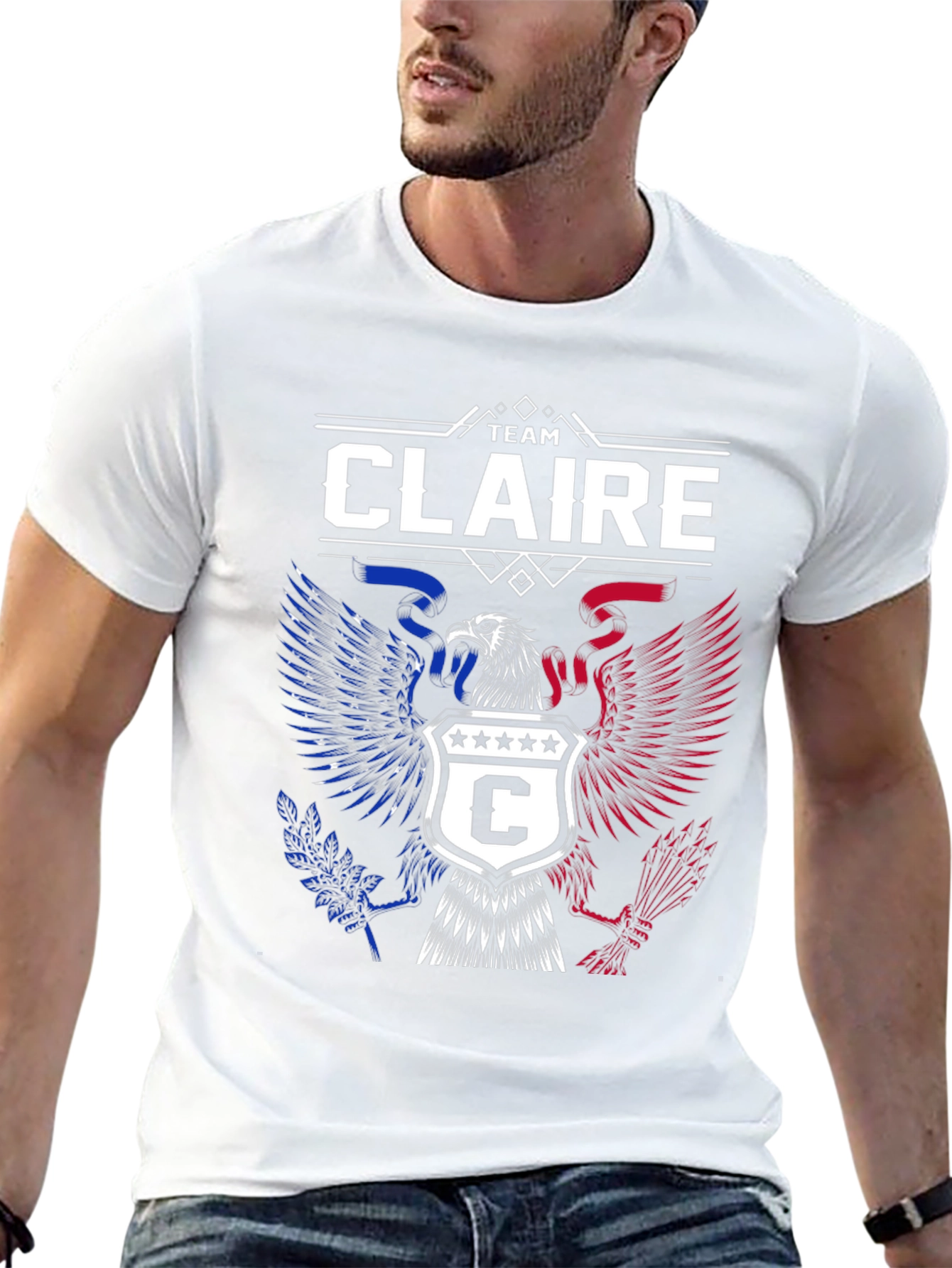 Team Claire Patriotic Eagle Crest T-Shirt