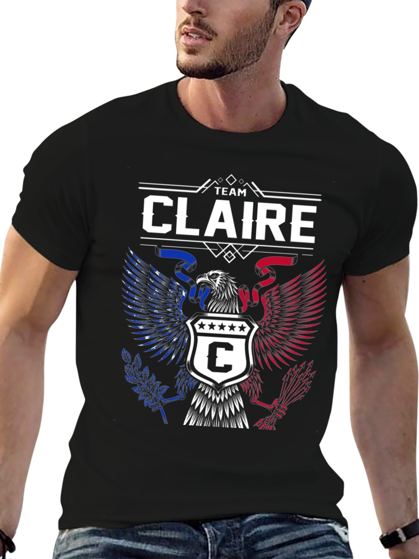 Team Claire Patriotic Eagle Crest T-Shirt