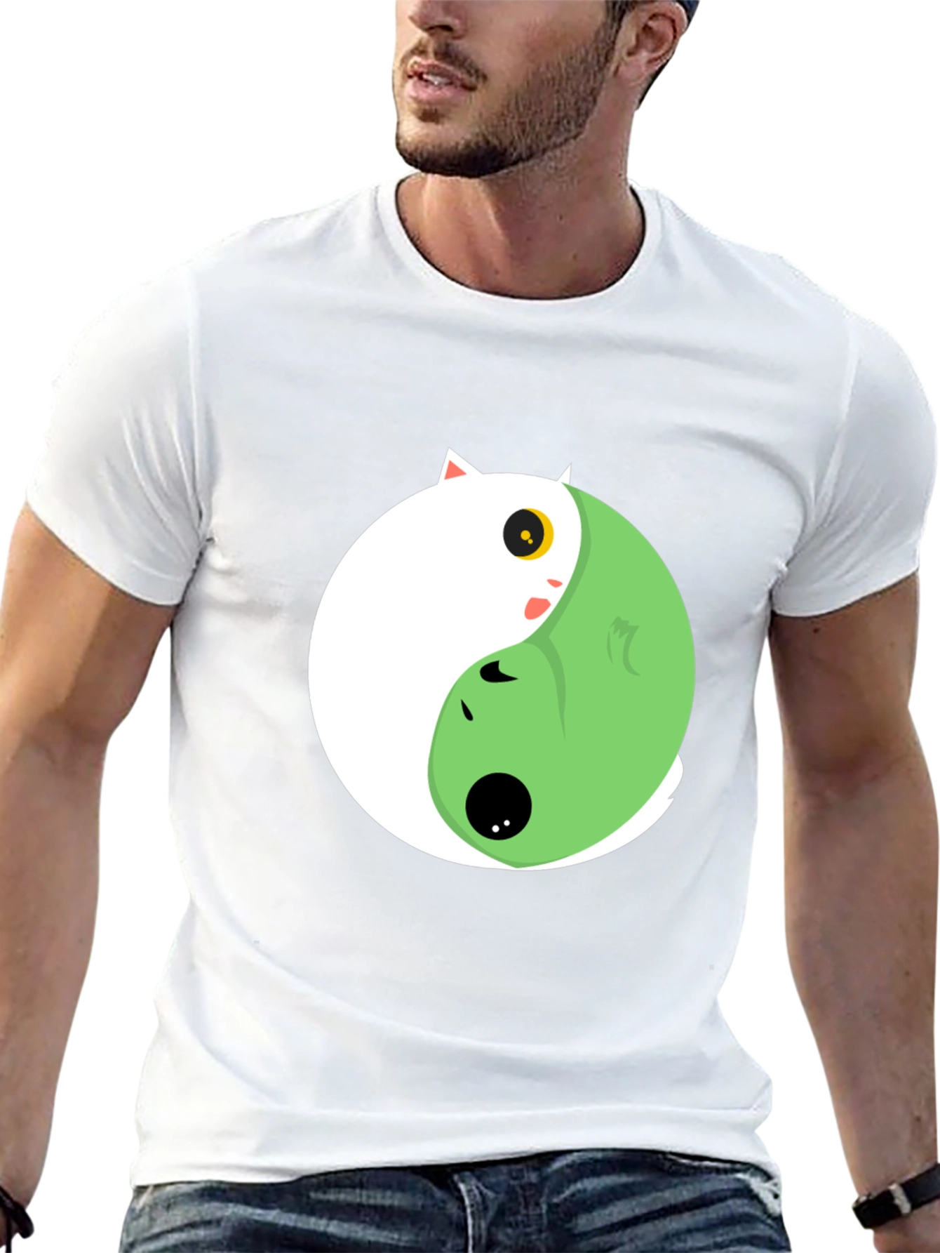 Yin Yang Cat Graphic Tee