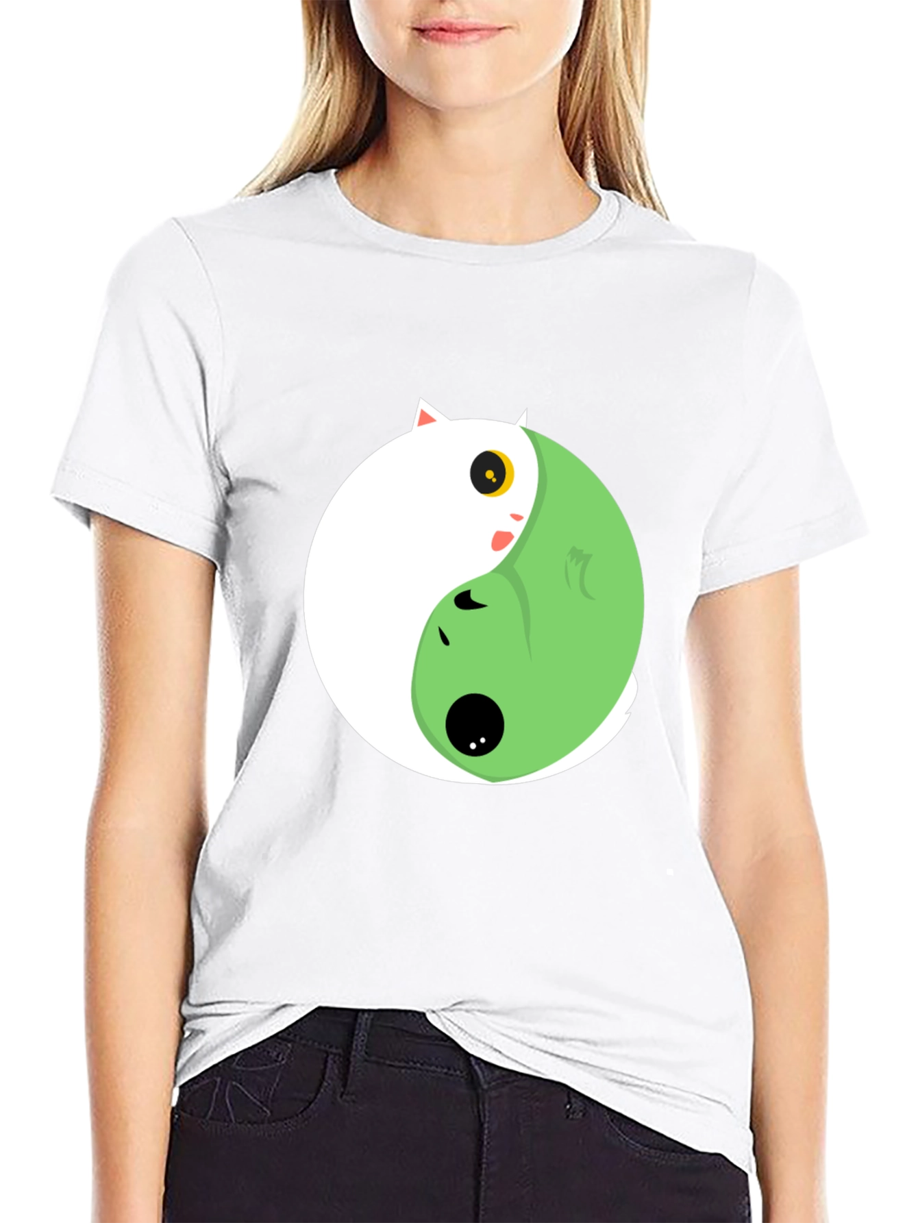 Yin Yang Cat Graphic Tee