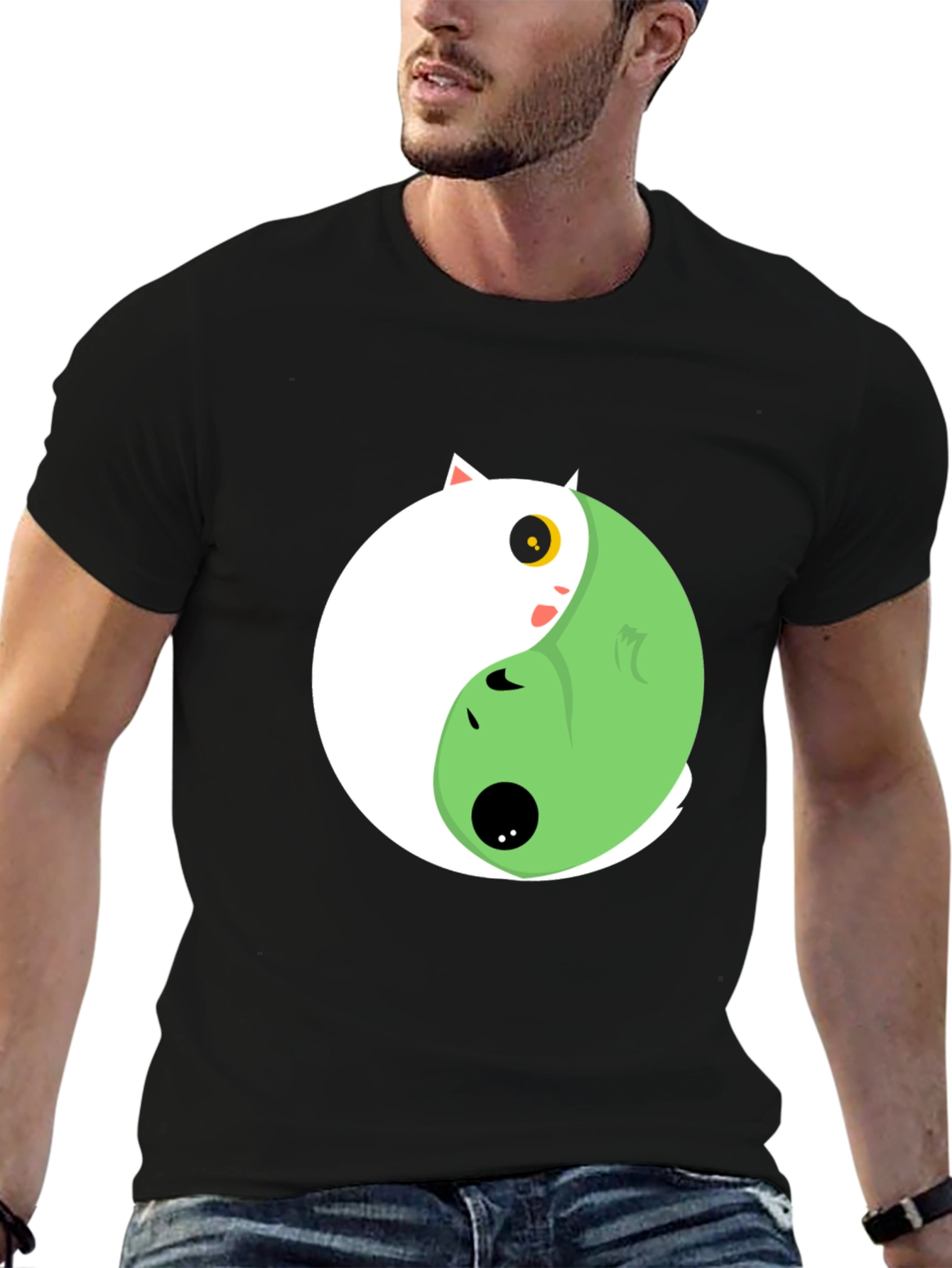 Yin Yang Cat Graphic Tee