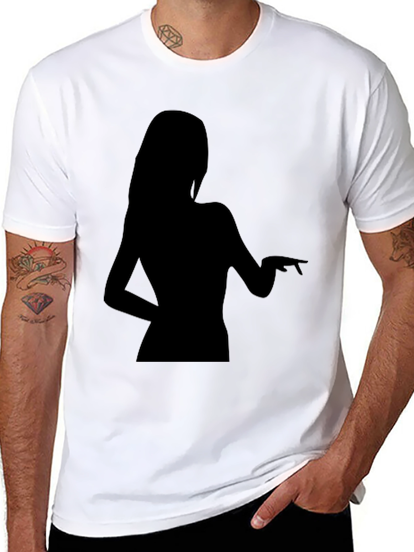 Silhouette Woman Graphic Black T-Shirt