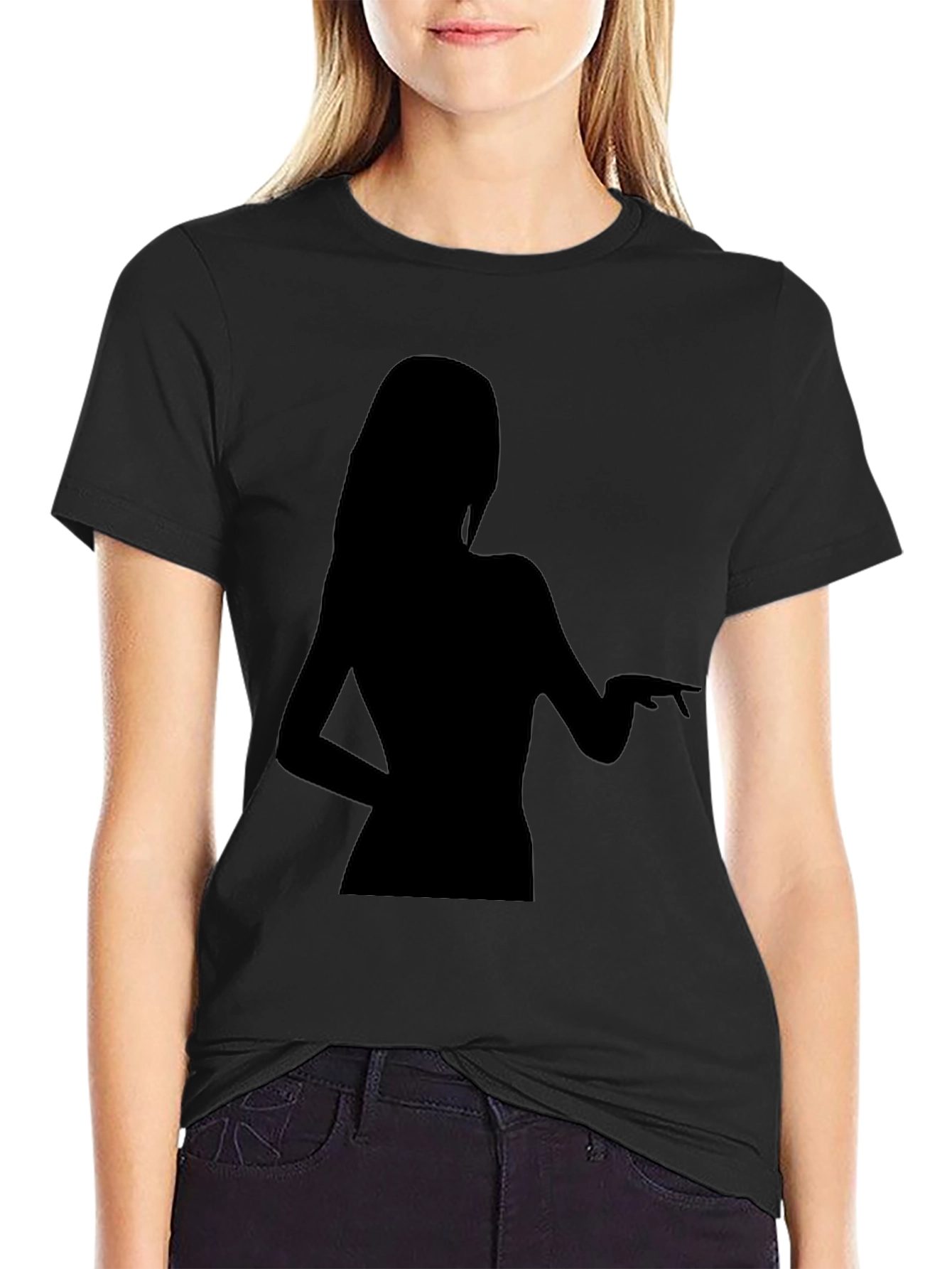 Silhouette Woman Graphic Black T-Shirt