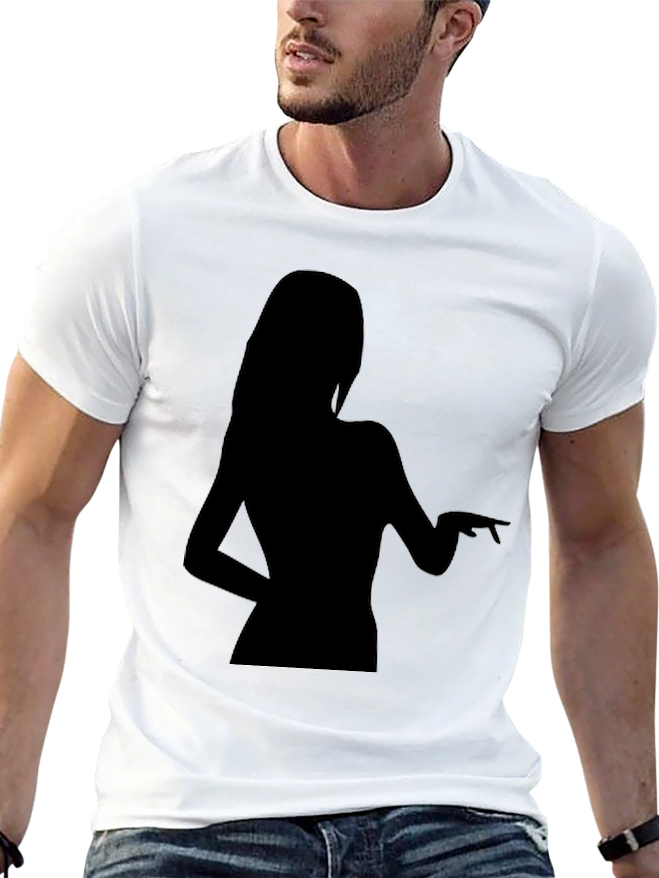 Silhouette Woman Graphic Black T-Shirt