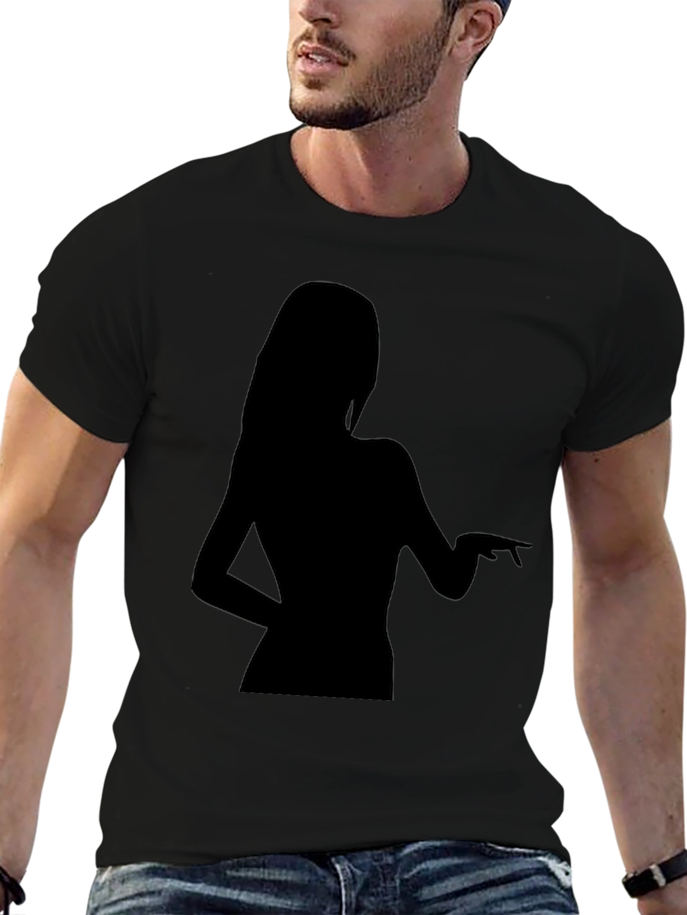 Silhouette Woman Graphic Black T-Shirt