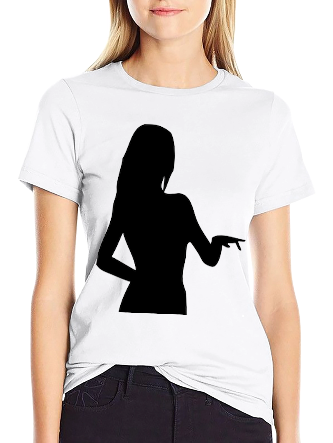 Silhouette Woman Graphic Black T-Shirt