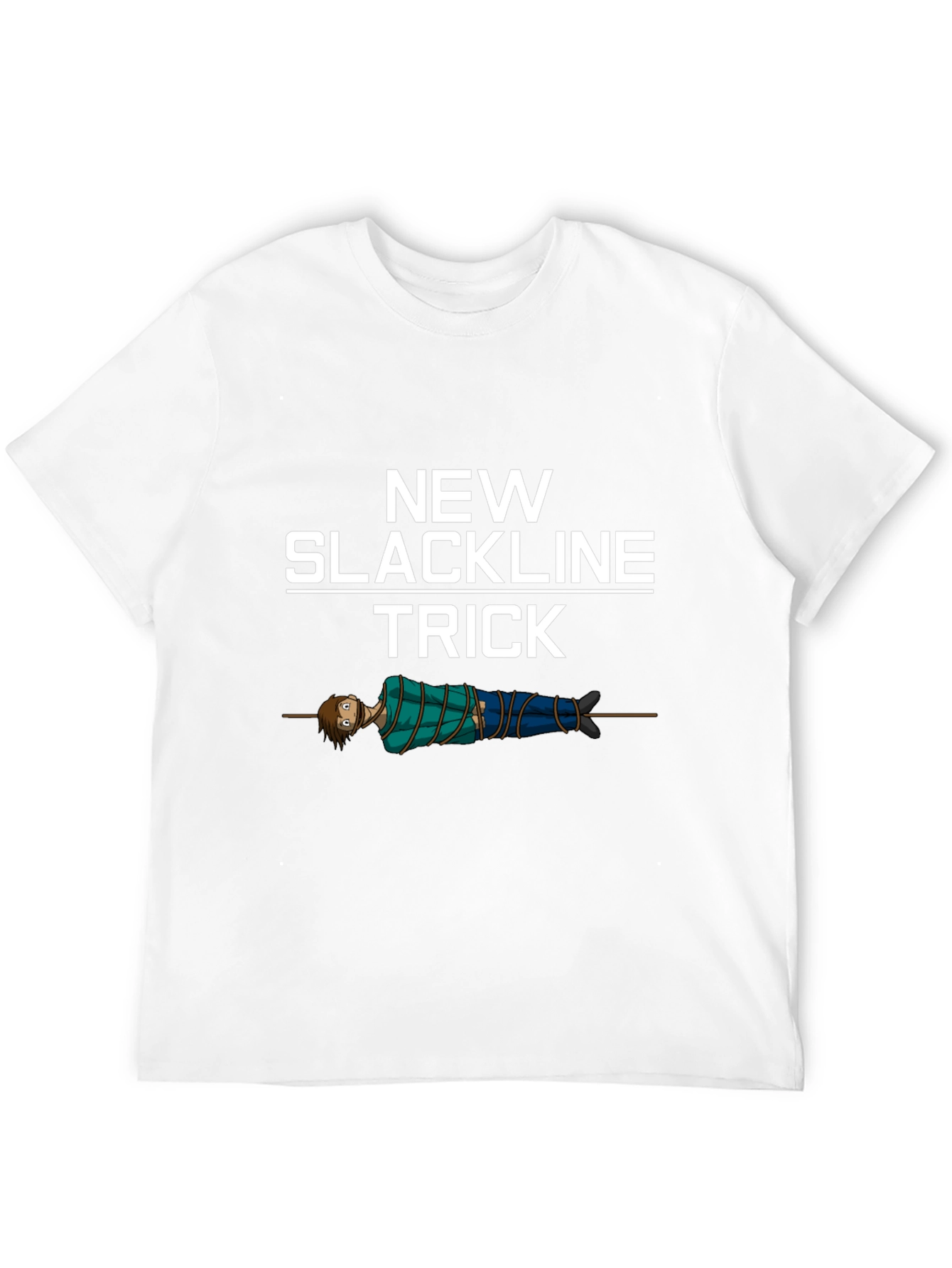 New Slackline Trick T-Shirt - Funny Slacklining Tee