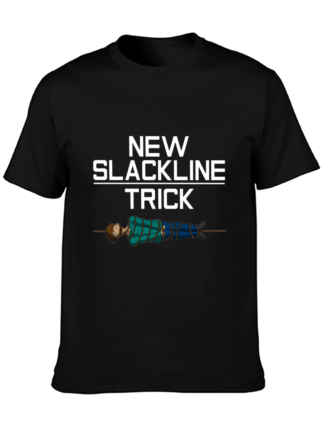 New Slackline Trick T-Shirt - Funny Slacklining Tee