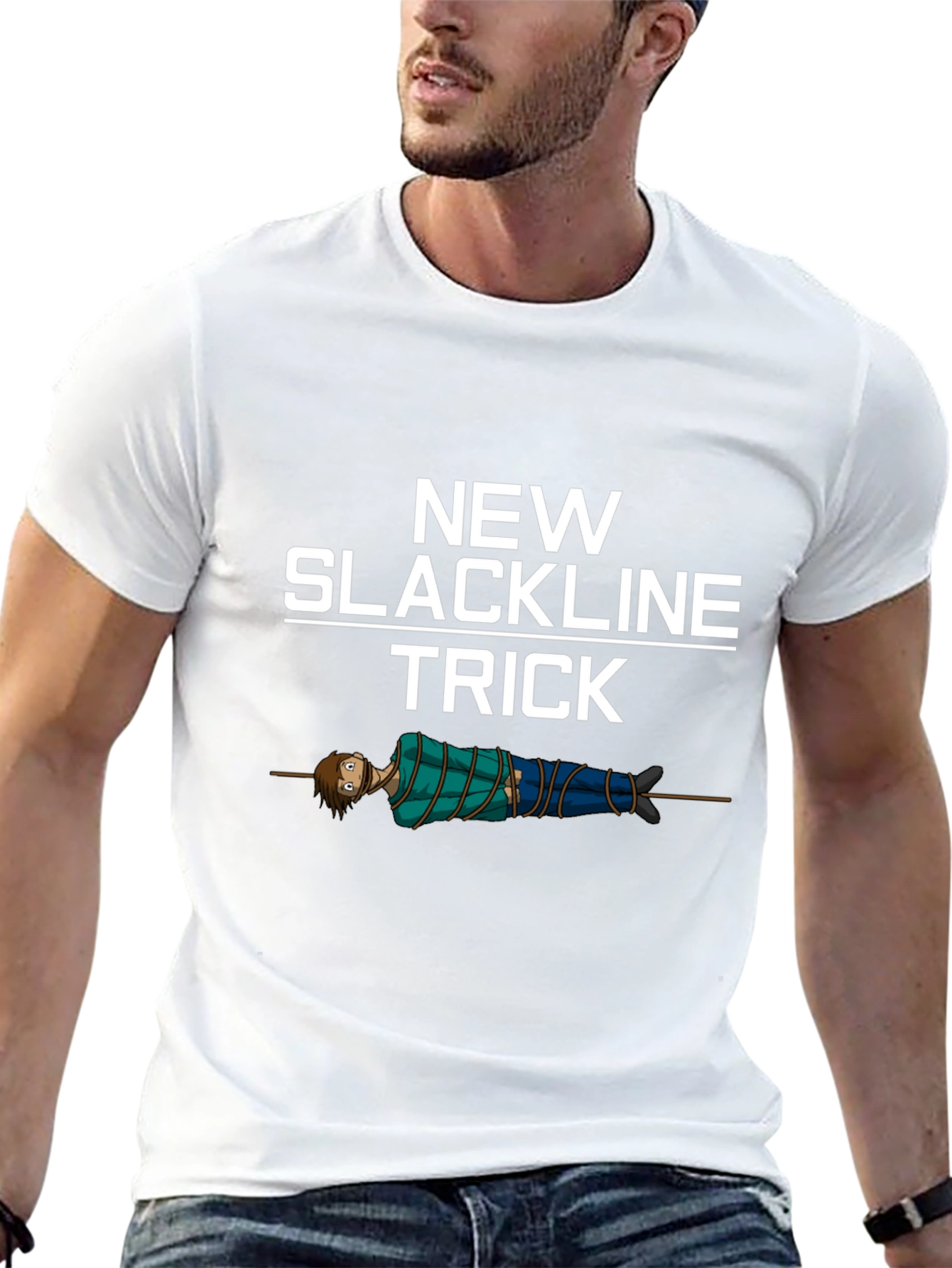 New Slackline Trick T-Shirt - Funny Slacklining Tee