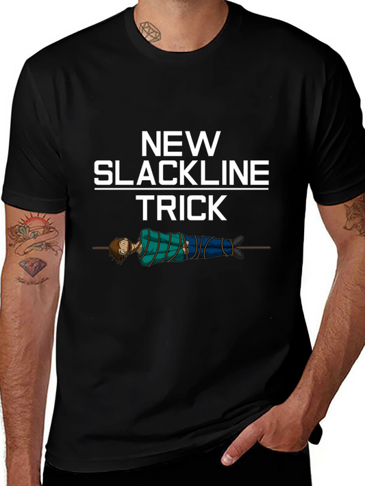 New Slackline Trick T-Shirt - Funny Slacklining Tee