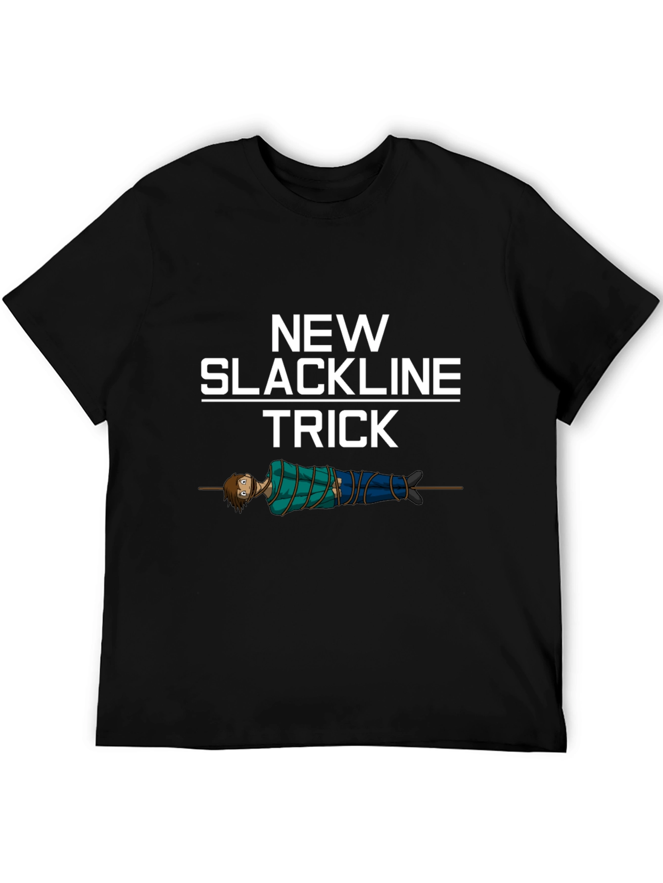 New Slackline Trick T-Shirt - Funny Slacklining Tee