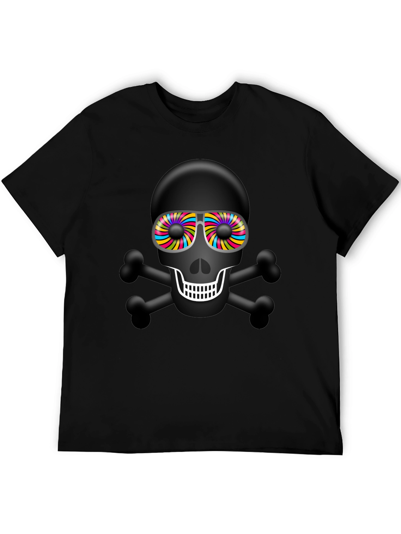 Skull & Crossbones T-Shirt with Rainbow Glasses