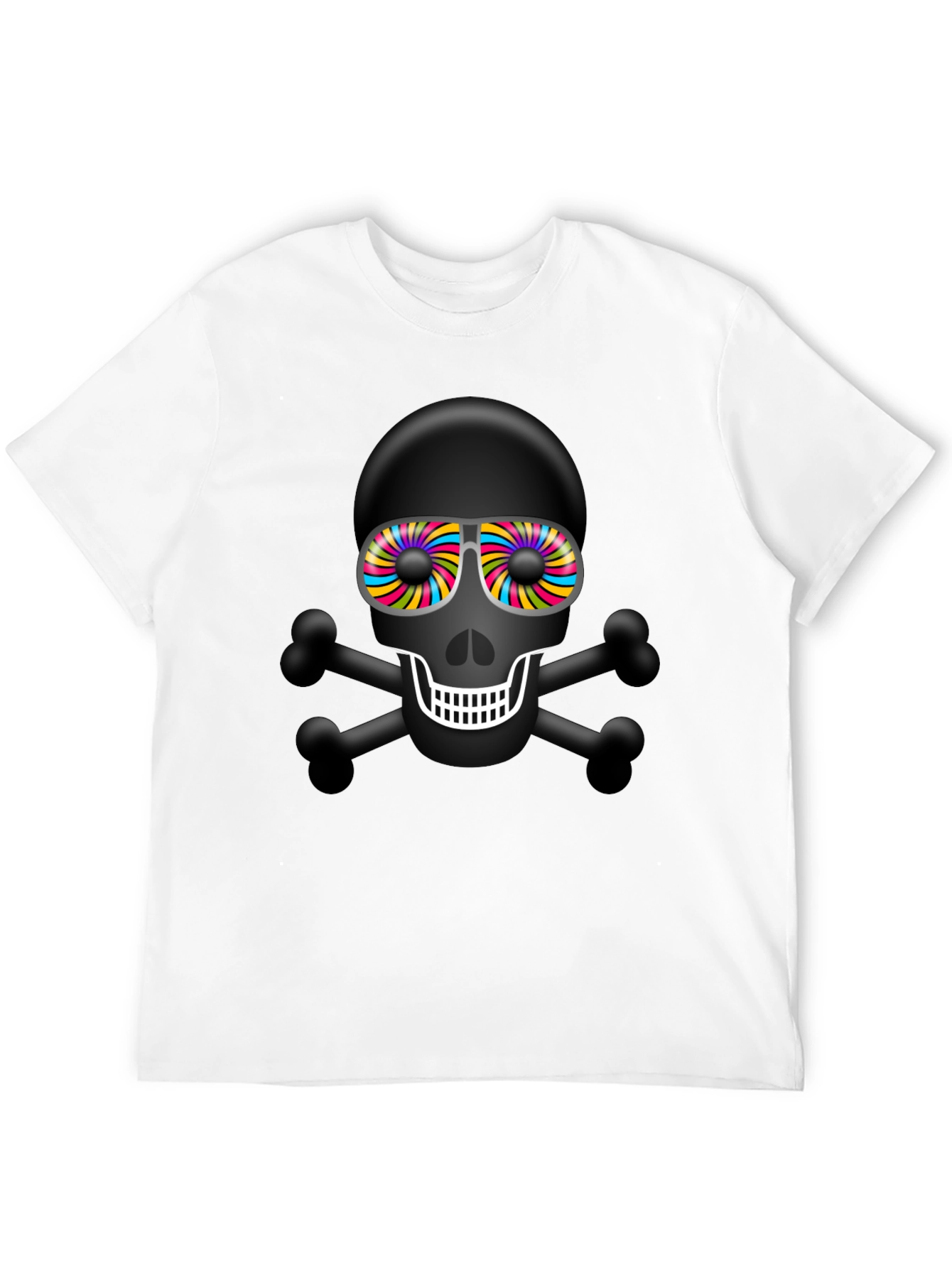 Skull & Crossbones T-Shirt with Rainbow Glasses