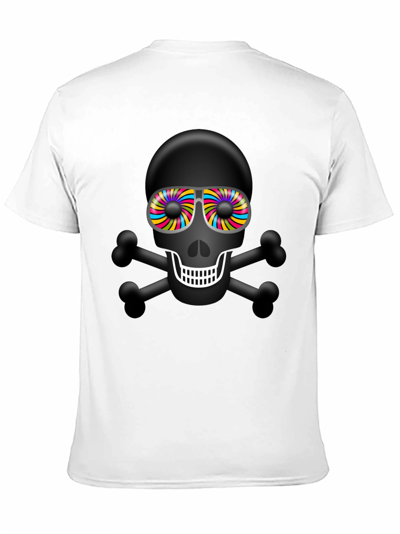 Skull & Crossbones T-Shirt with Rainbow Glasses