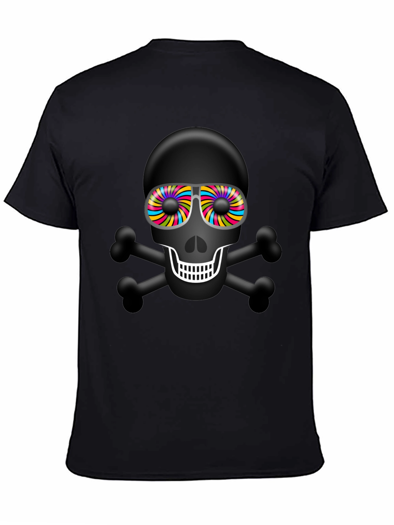 Skull & Crossbones T-Shirt with Rainbow Glasses