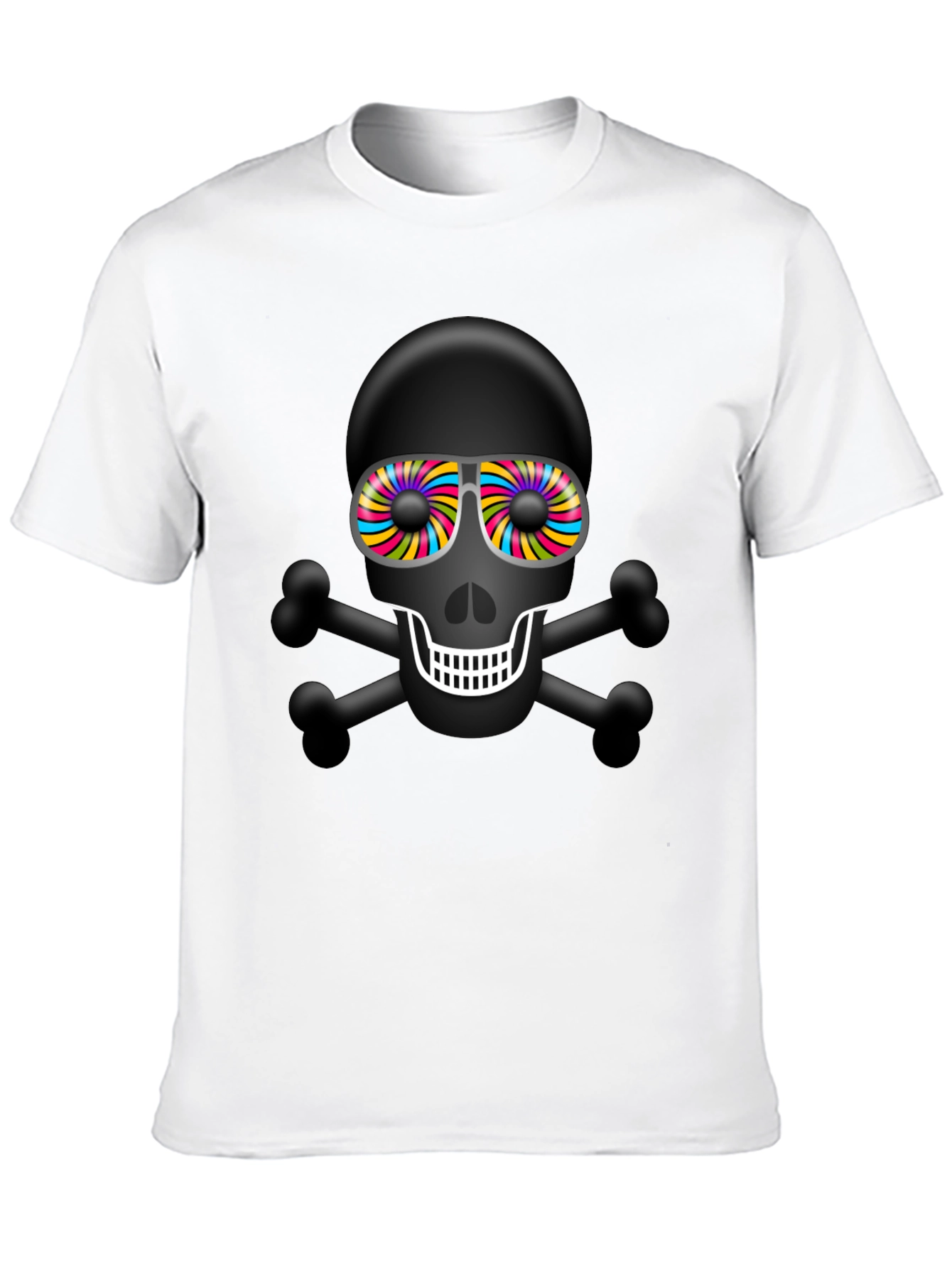 Skull & Crossbones T-Shirt with Rainbow Glasses