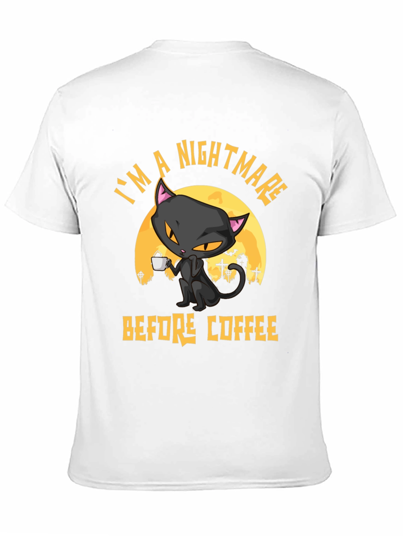 Nightmare Before Coffee Cat T-Shirt - Halloween Tee