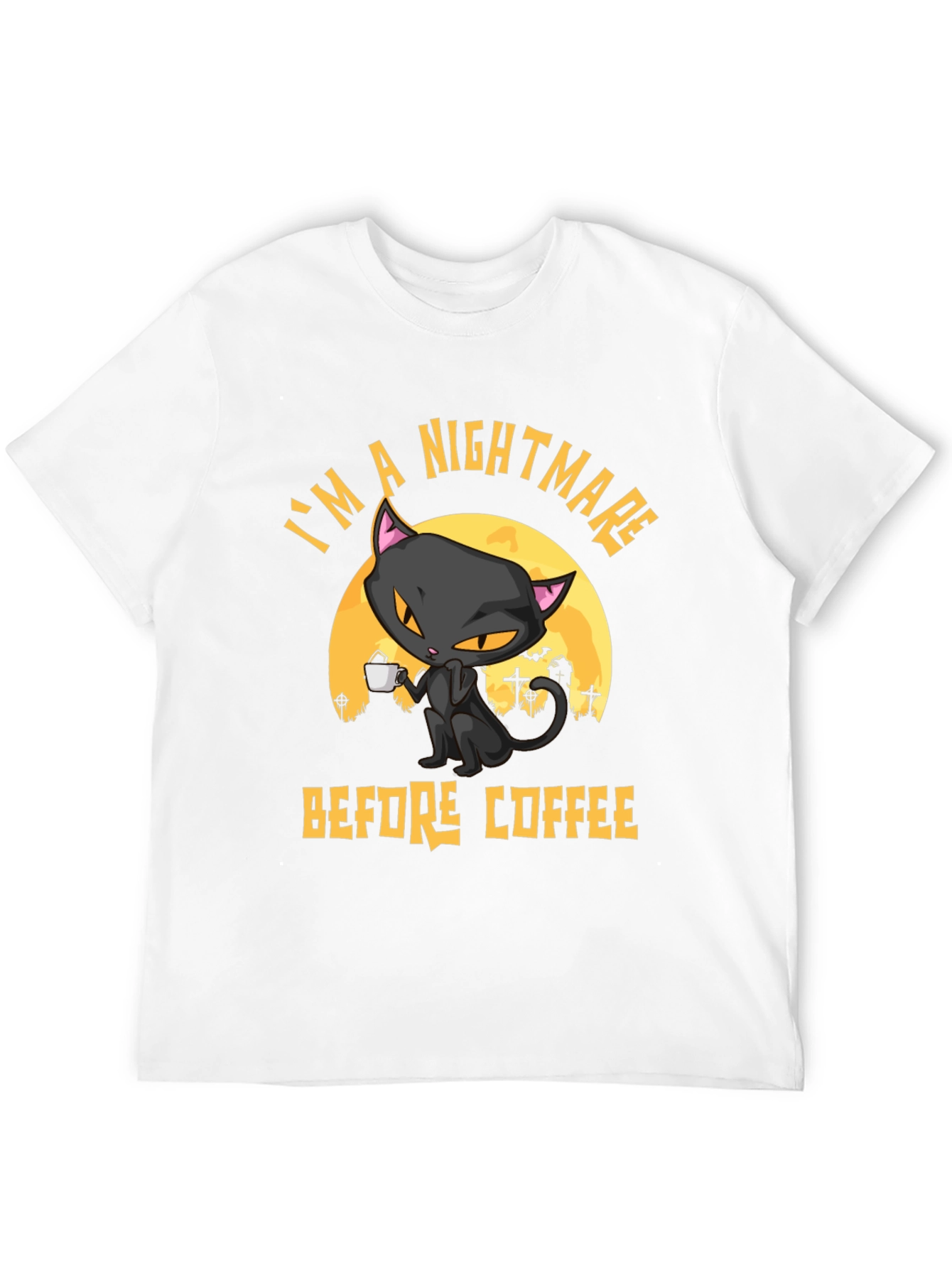 Nightmare Before Coffee Cat T-Shirt - Halloween Tee