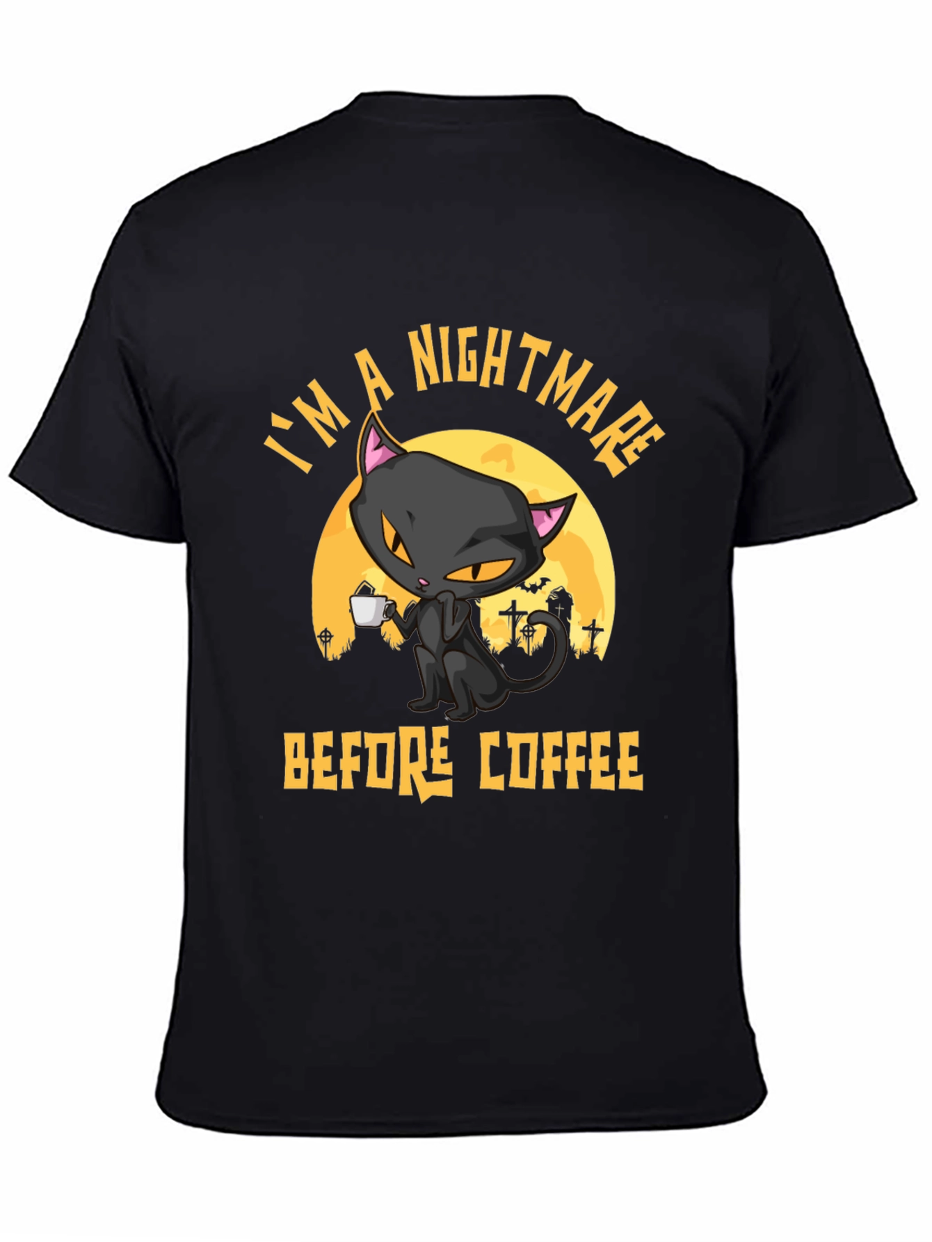 Nightmare Before Coffee Cat T-Shirt - Halloween Tee