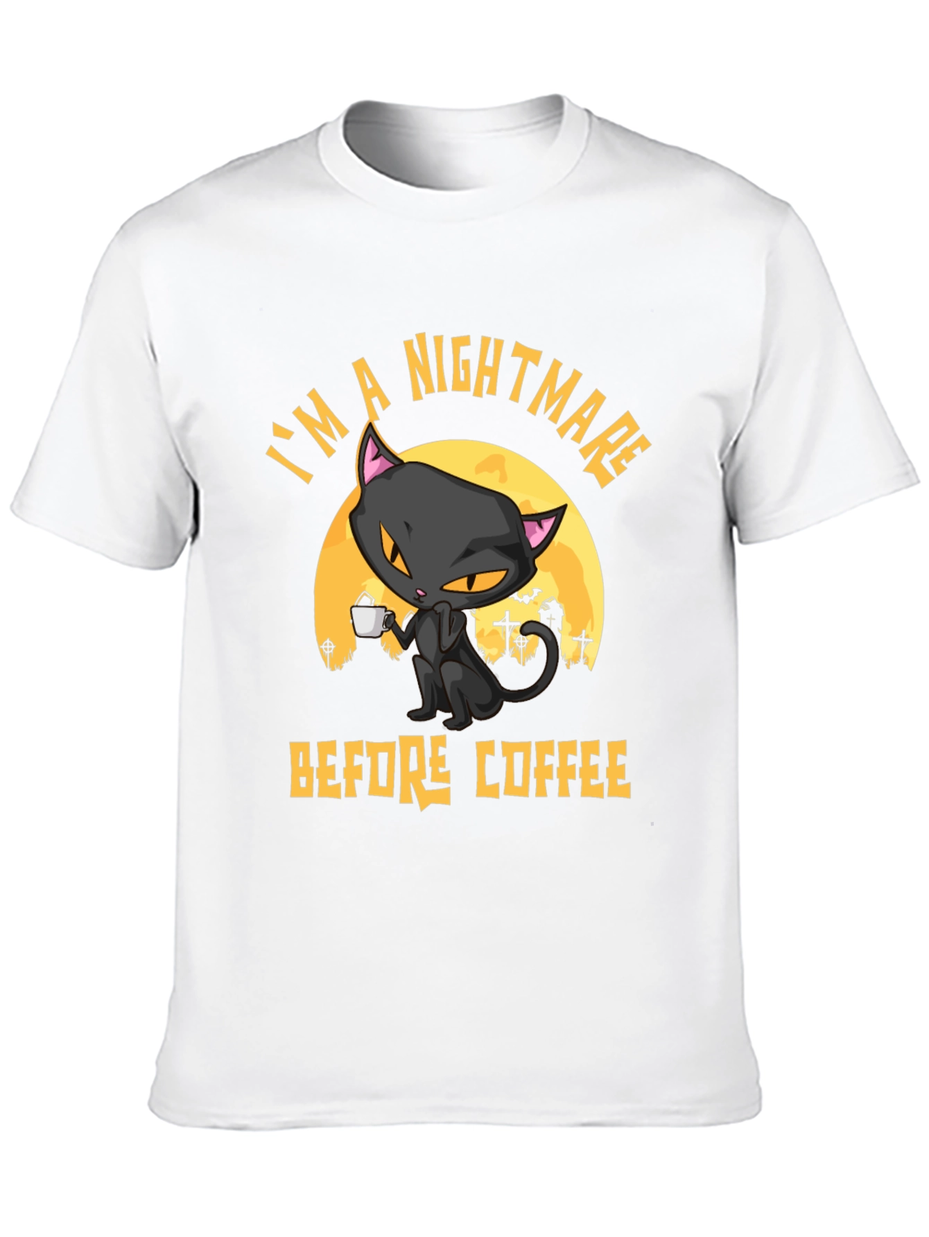Nightmare Before Coffee Cat T-Shirt - Halloween Tee