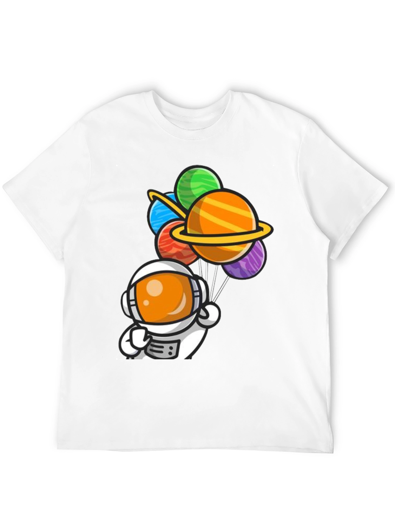 Astronaut Planet Balloons Graphic Tee