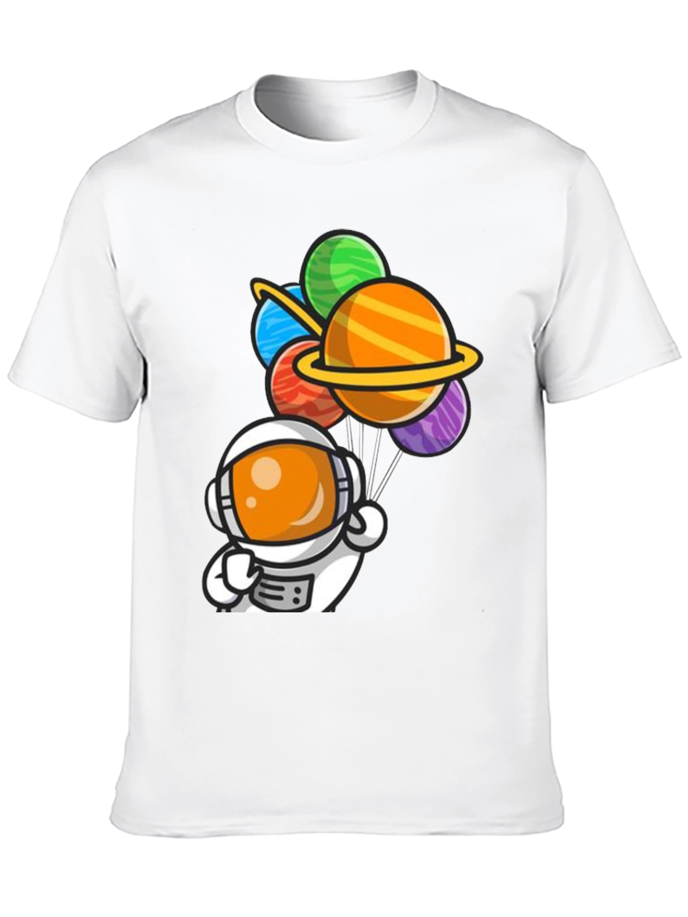 Astronaut Planet Balloons Graphic Tee