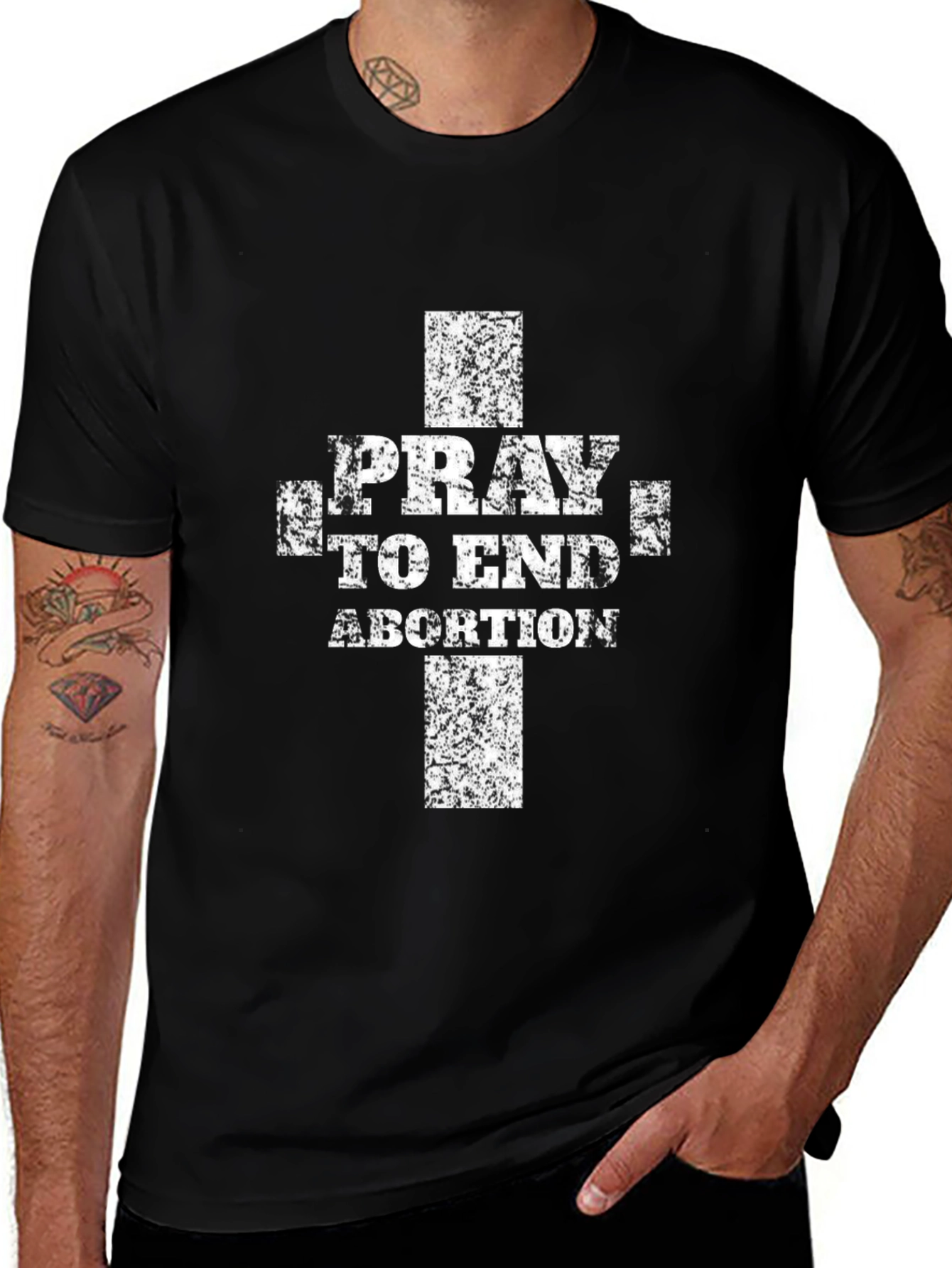 Pray to End Abortion Black Graphic Tee