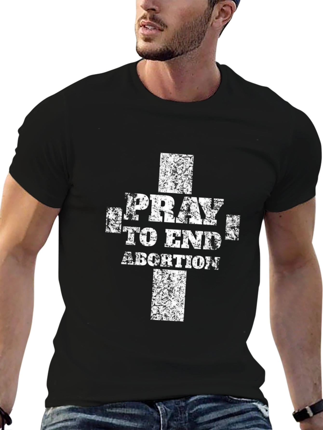 Pray to End Abortion Black Graphic Tee