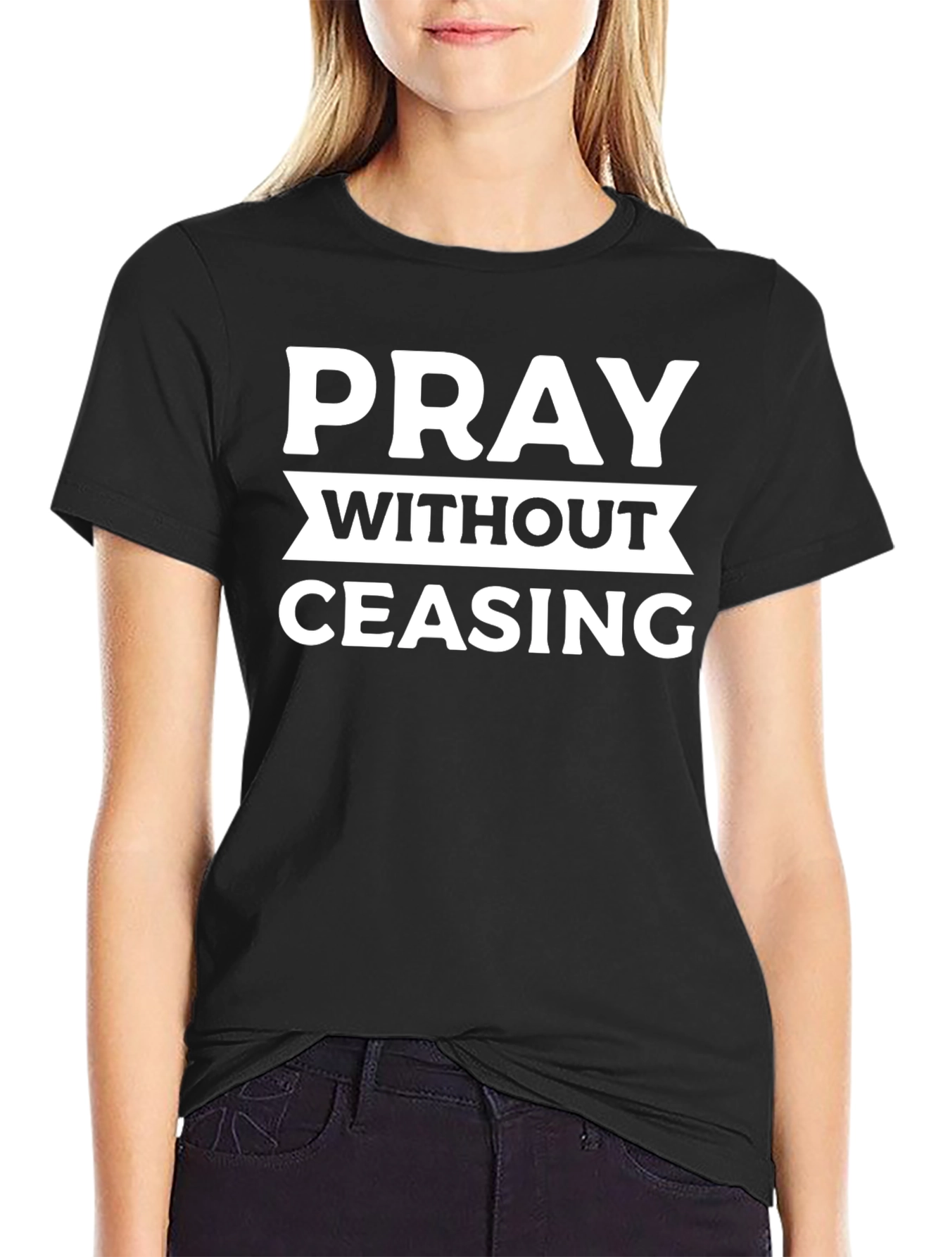 Pray Without Ceasing Black Tee