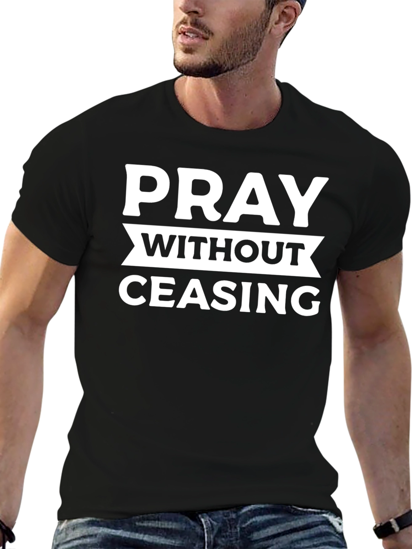 Pray Without Ceasing Black Tee